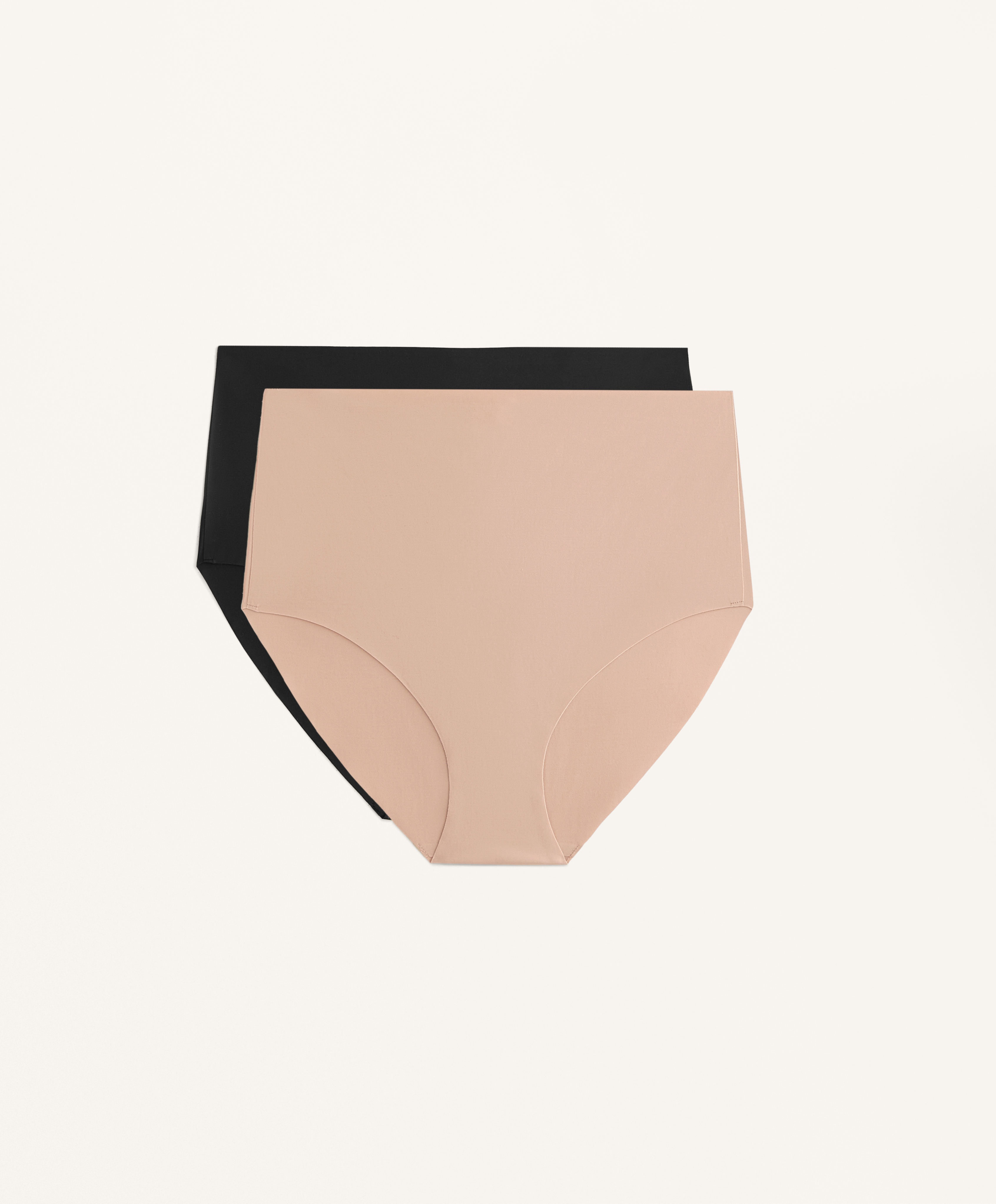 2 high-waisted invisible polyamide blend medium-support classic briefs