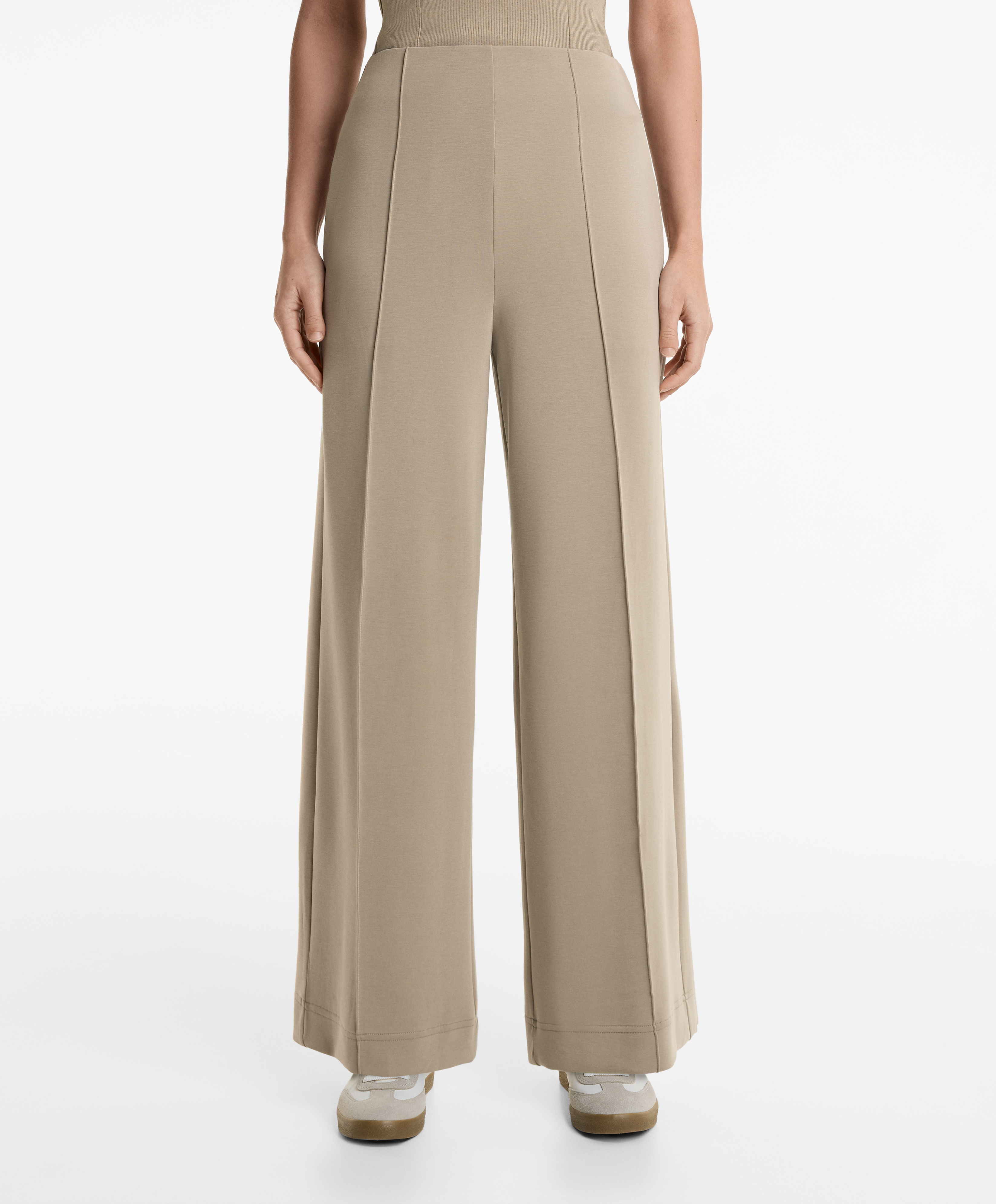 Pantalon droit à nervure avec modal