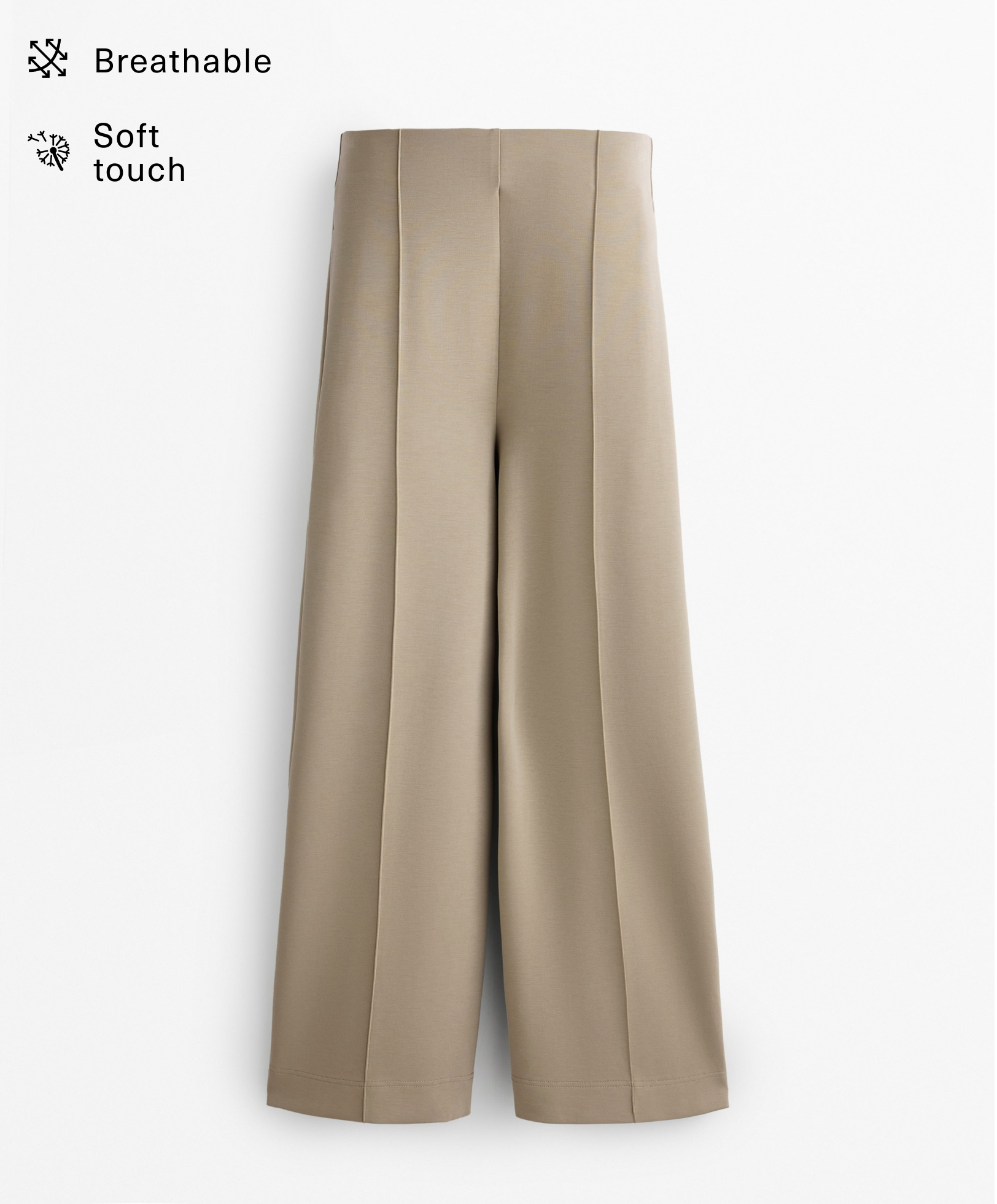 Straight-leg trousers with modal and crease