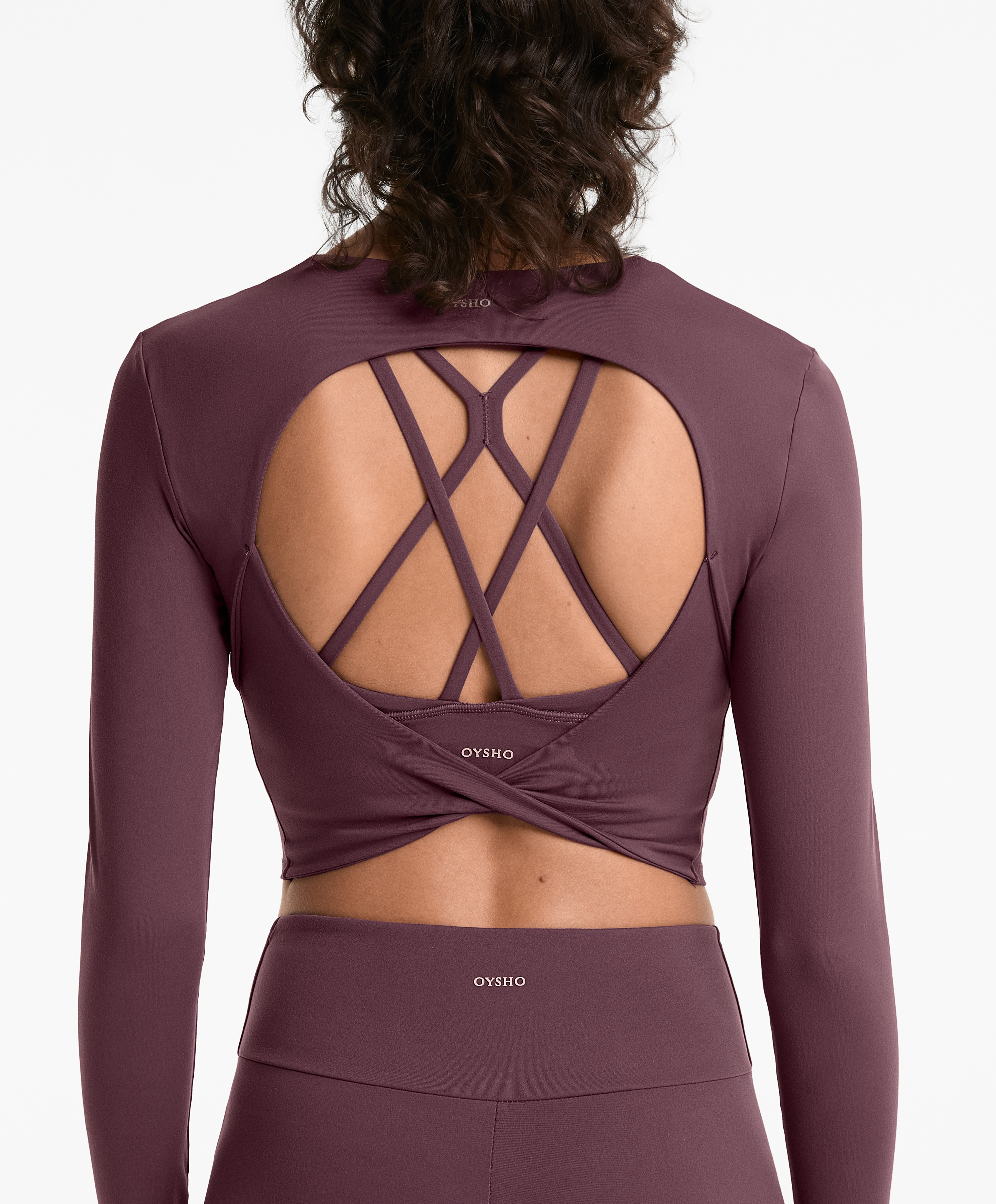 Majica crop dugih rukava Comfortlux sa otvorenim leđima