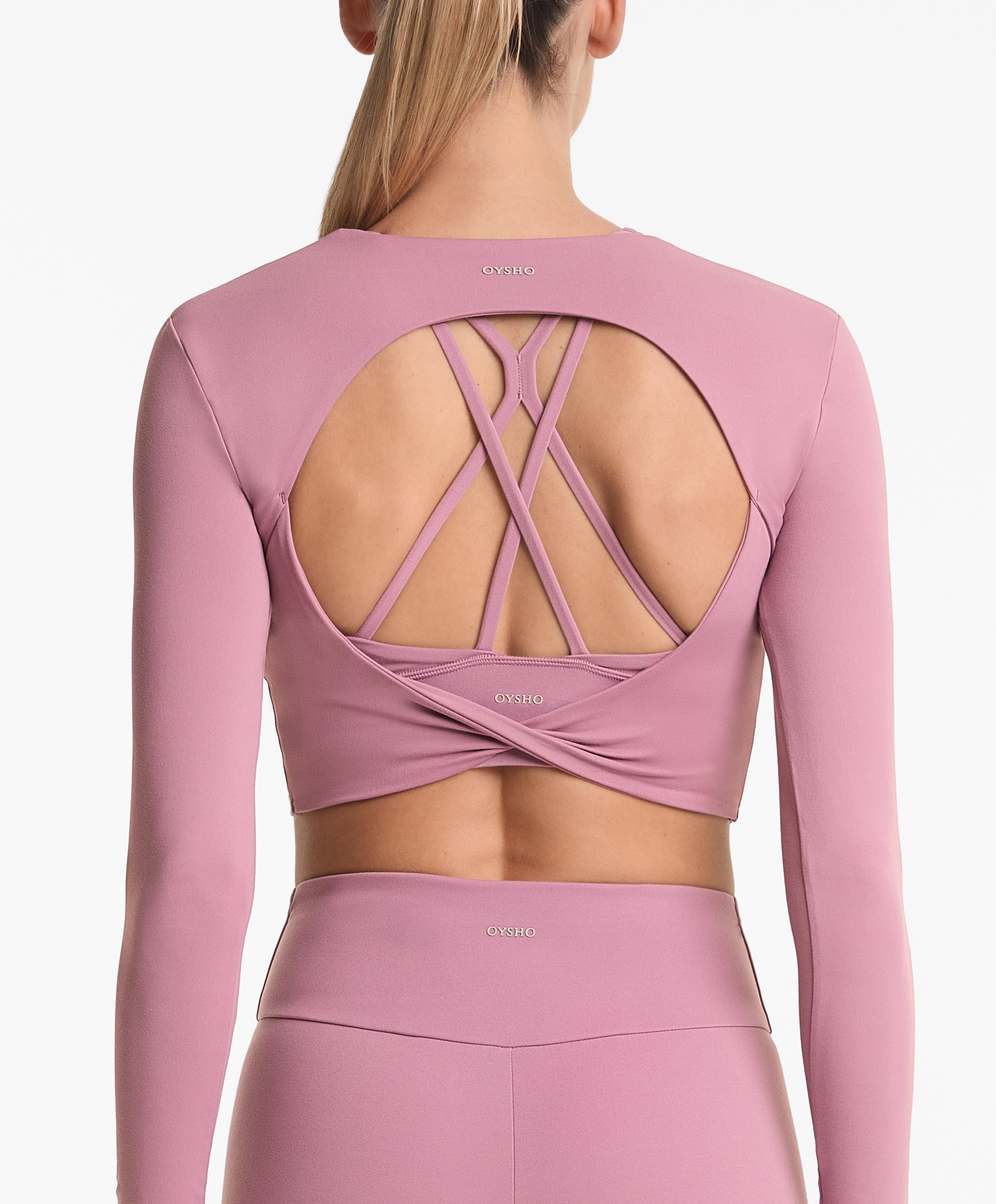 Majica crop dugih rukava Comfortlux sa otvorenim leđima