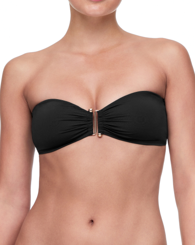 U-cut bandeau piqué bikini top