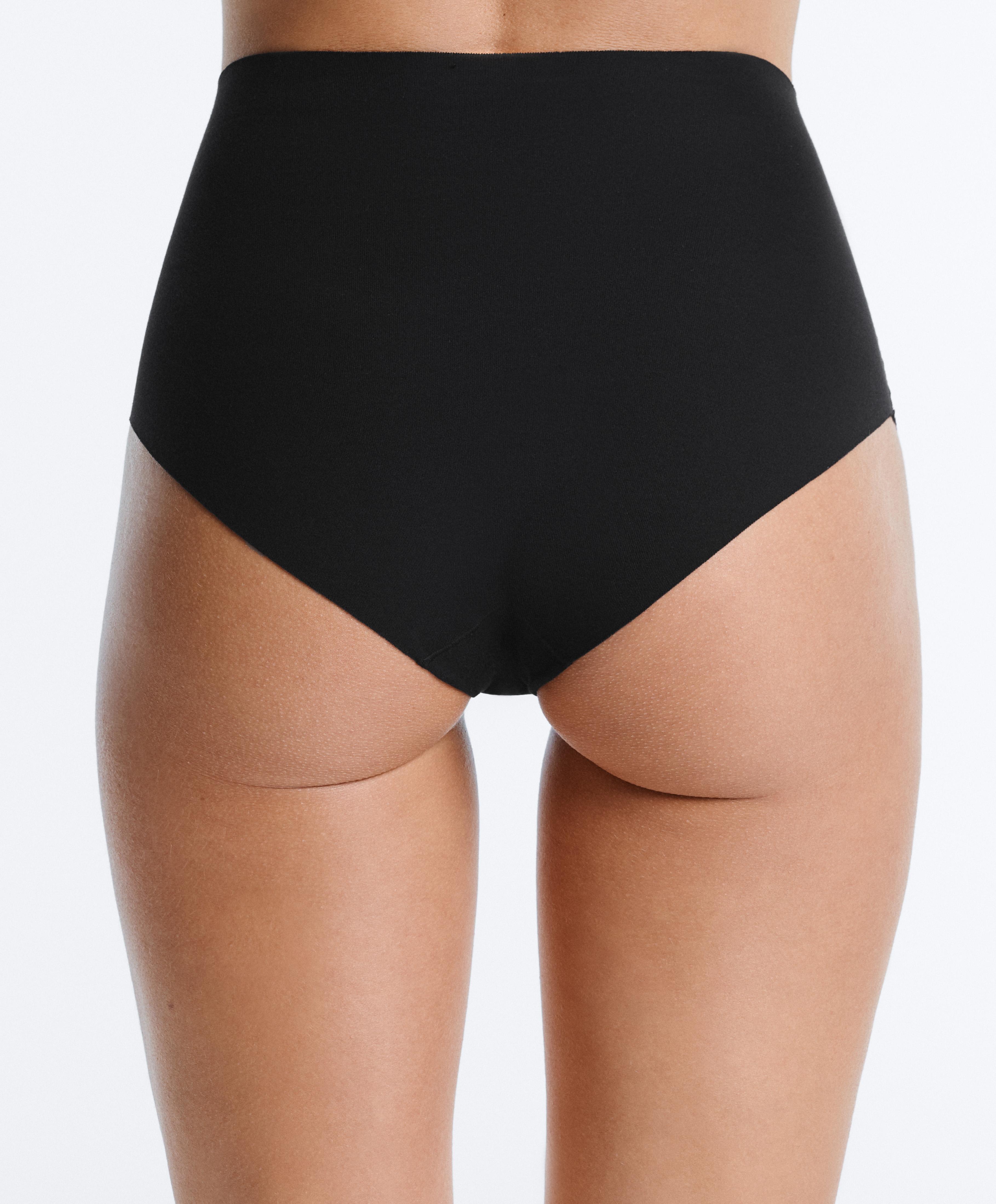 2 invisible cotton blend mid-rise classic briefs — BEIGE