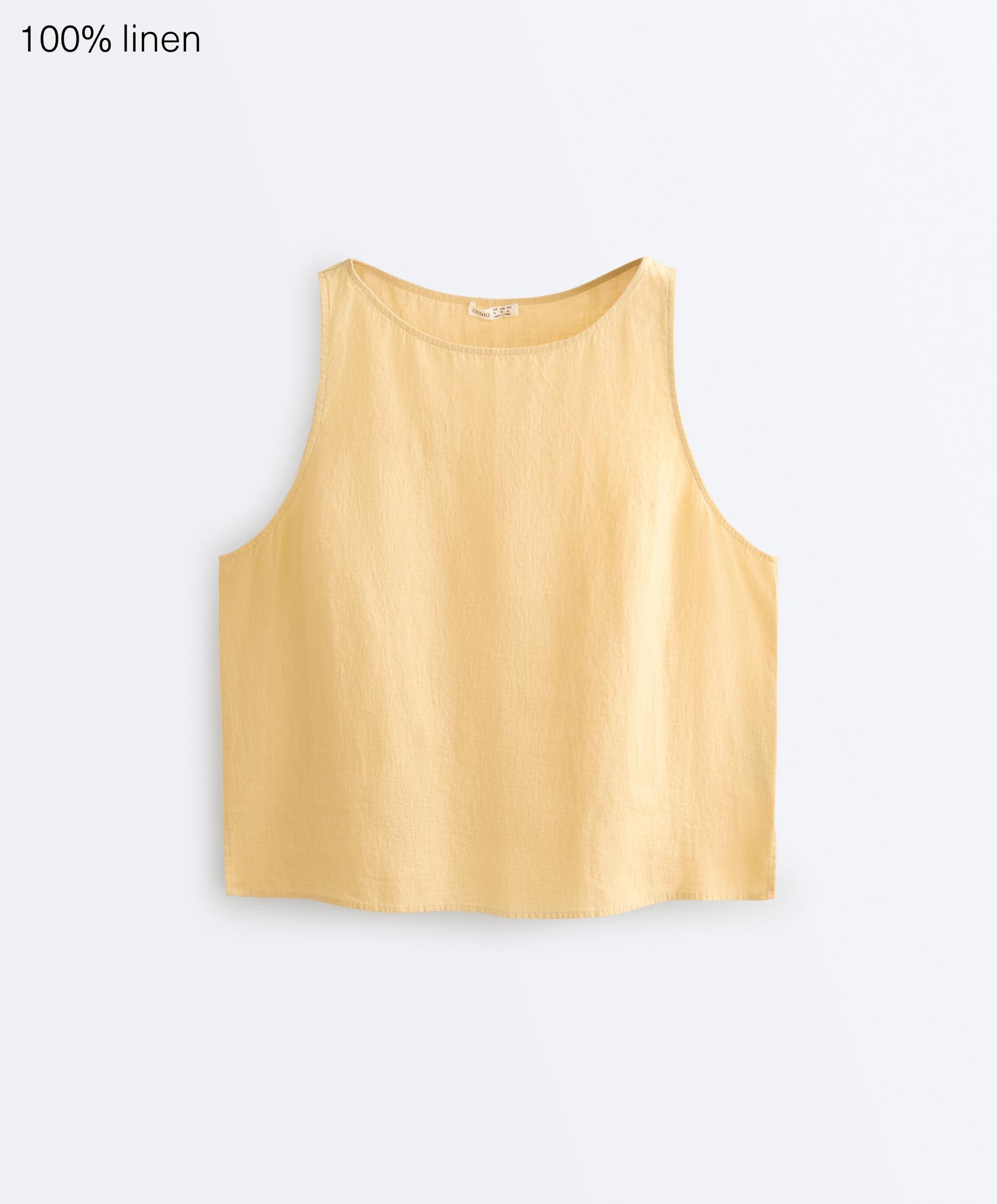 100% linen square Top