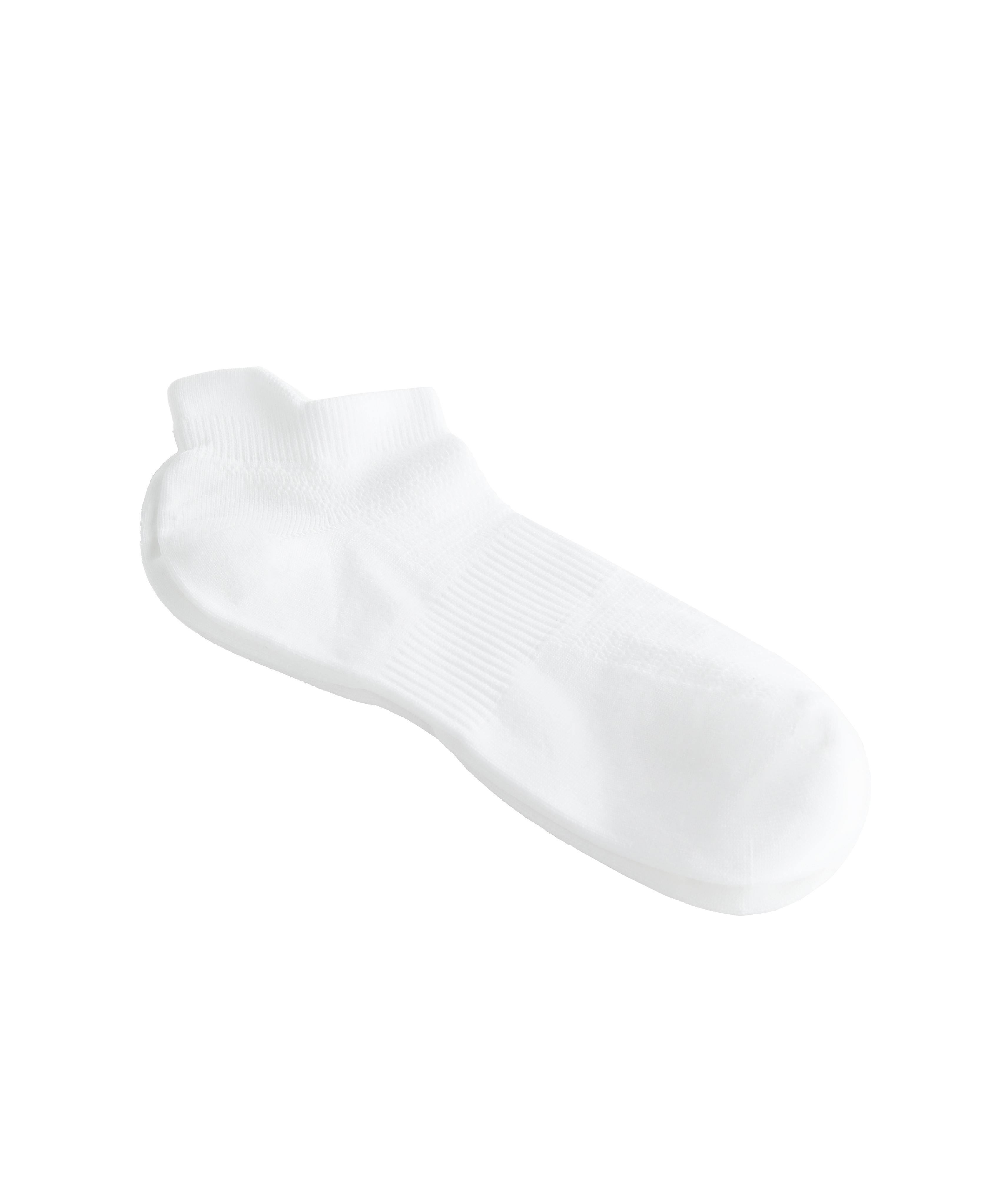 3 pairs of tab polyamide blend sports sneaker socks — WHITE