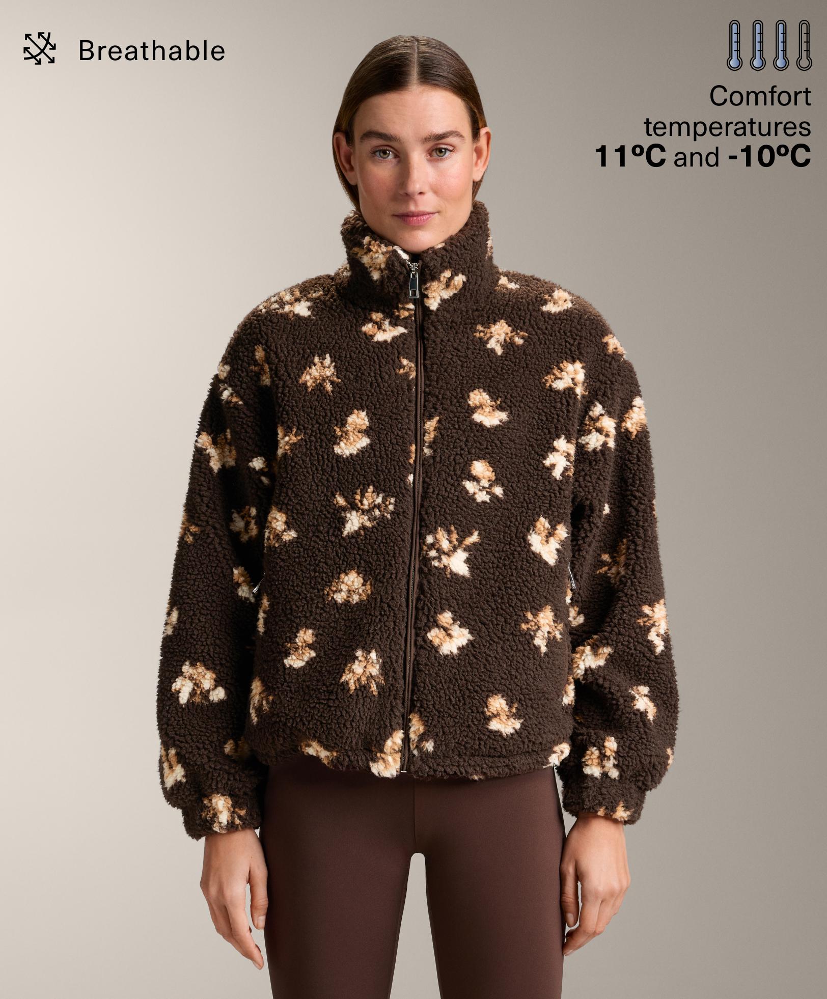 Faux-shearling floral print jacket - Sale