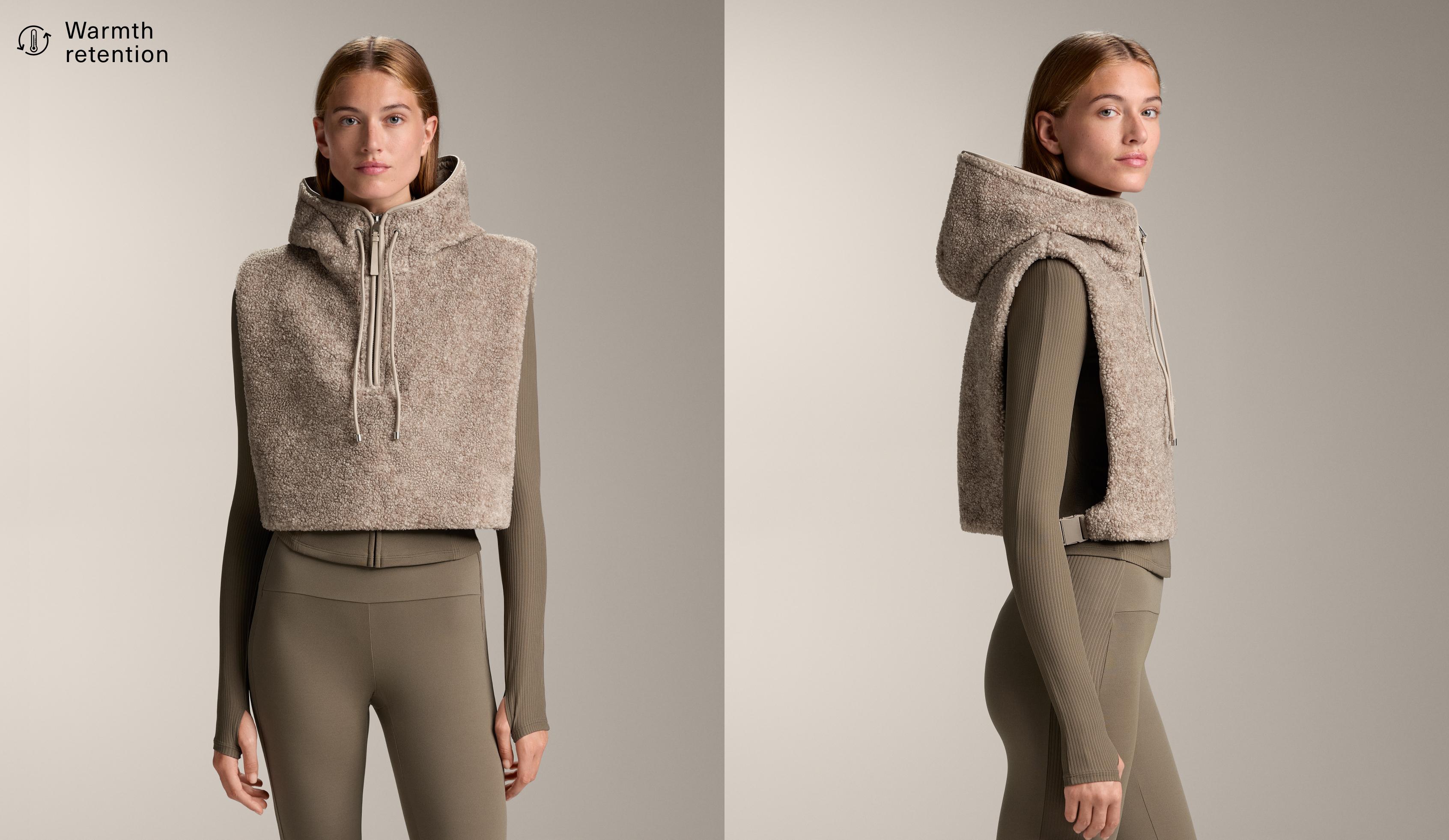 Gilet effet mouton à capuche