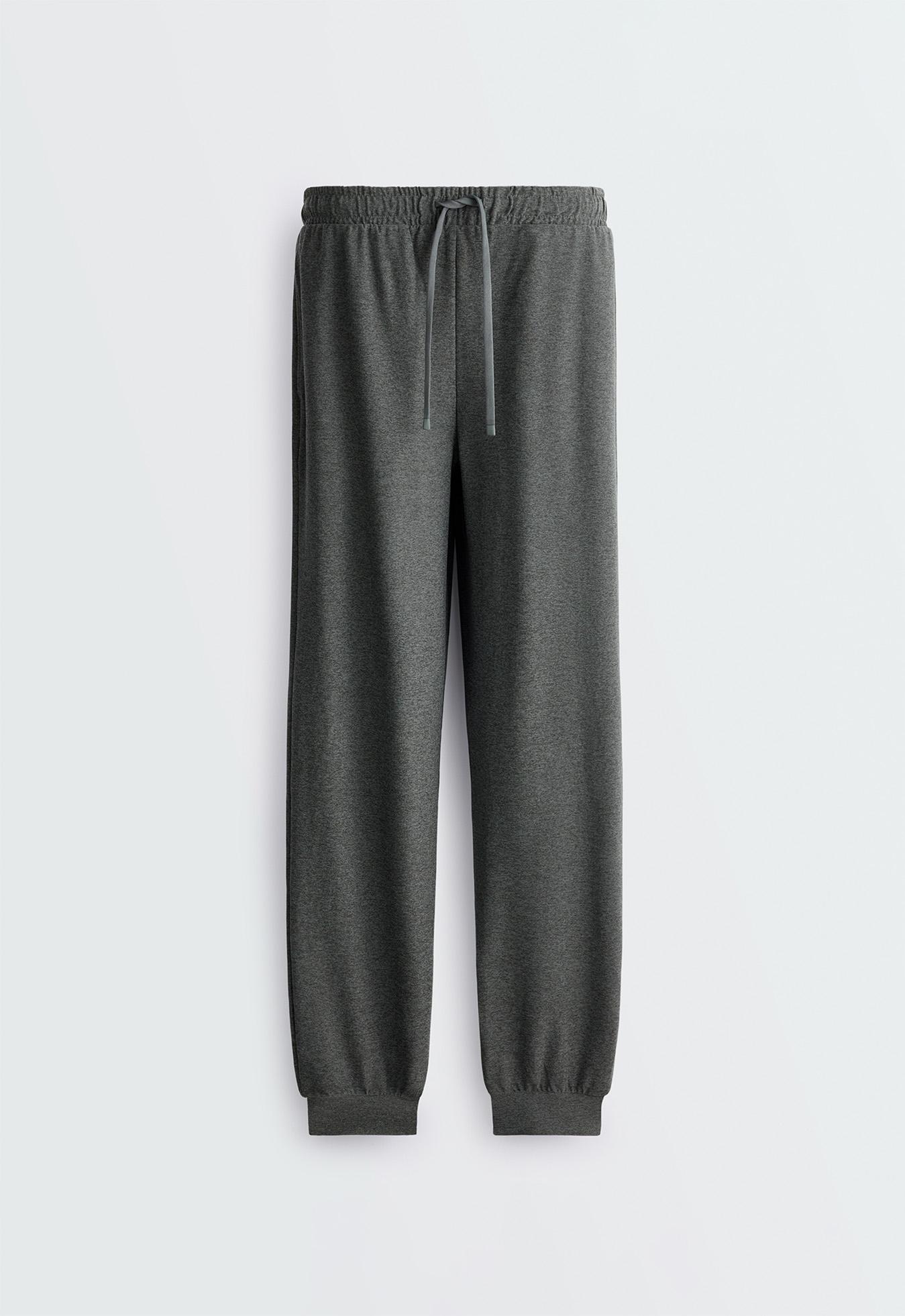 Comfortlux slim fit heathered jogger trousers — DARK GREY MELANGE