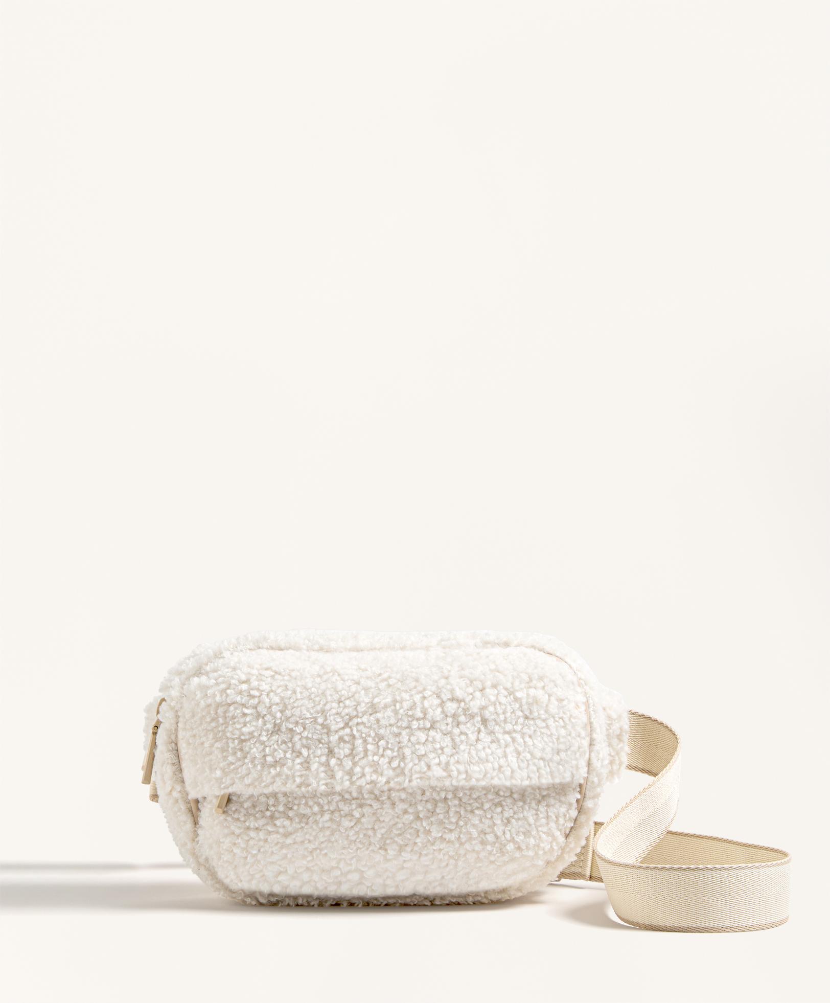 Faux shearling belt bag