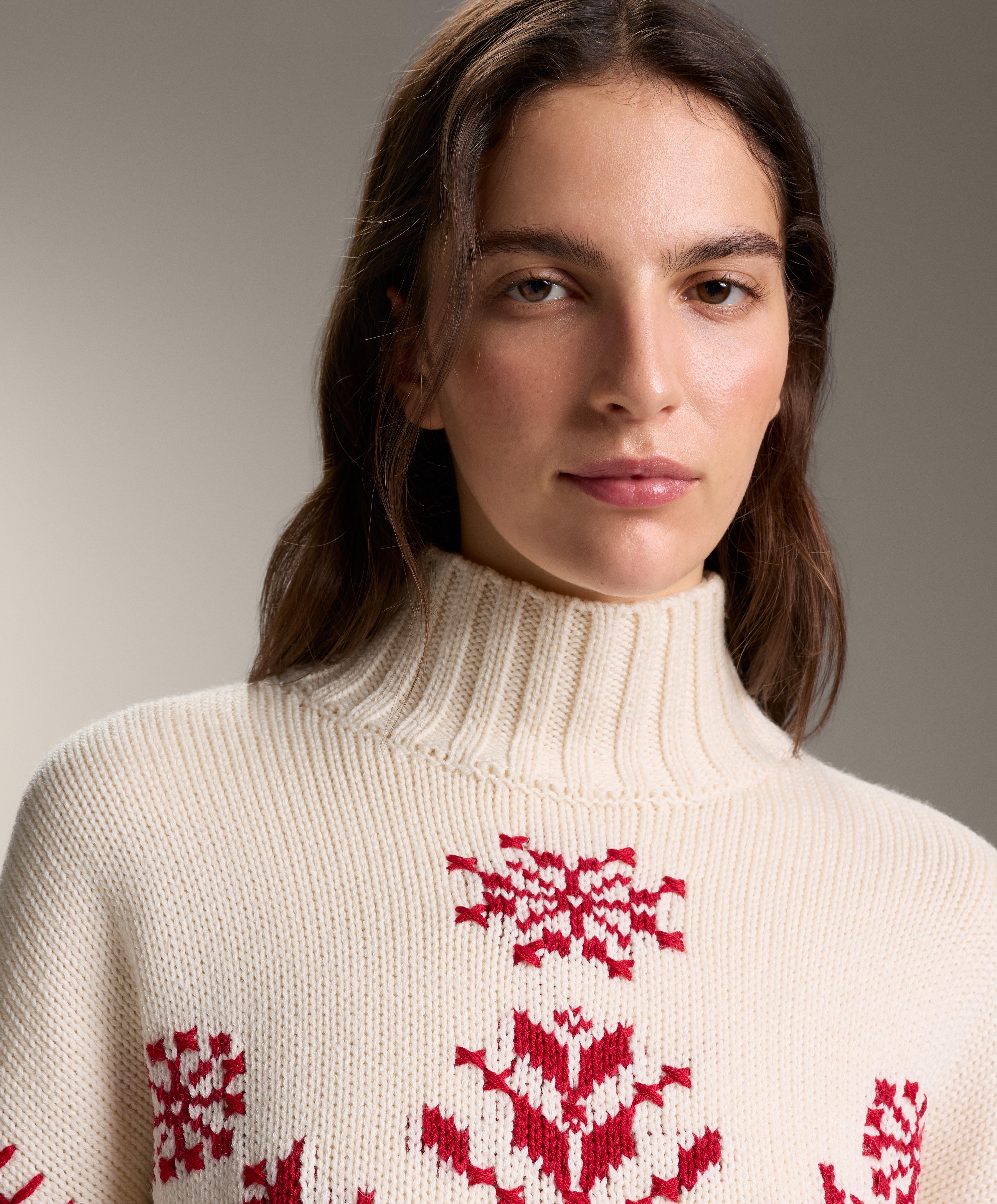 Snowflake embroidered knit jumper