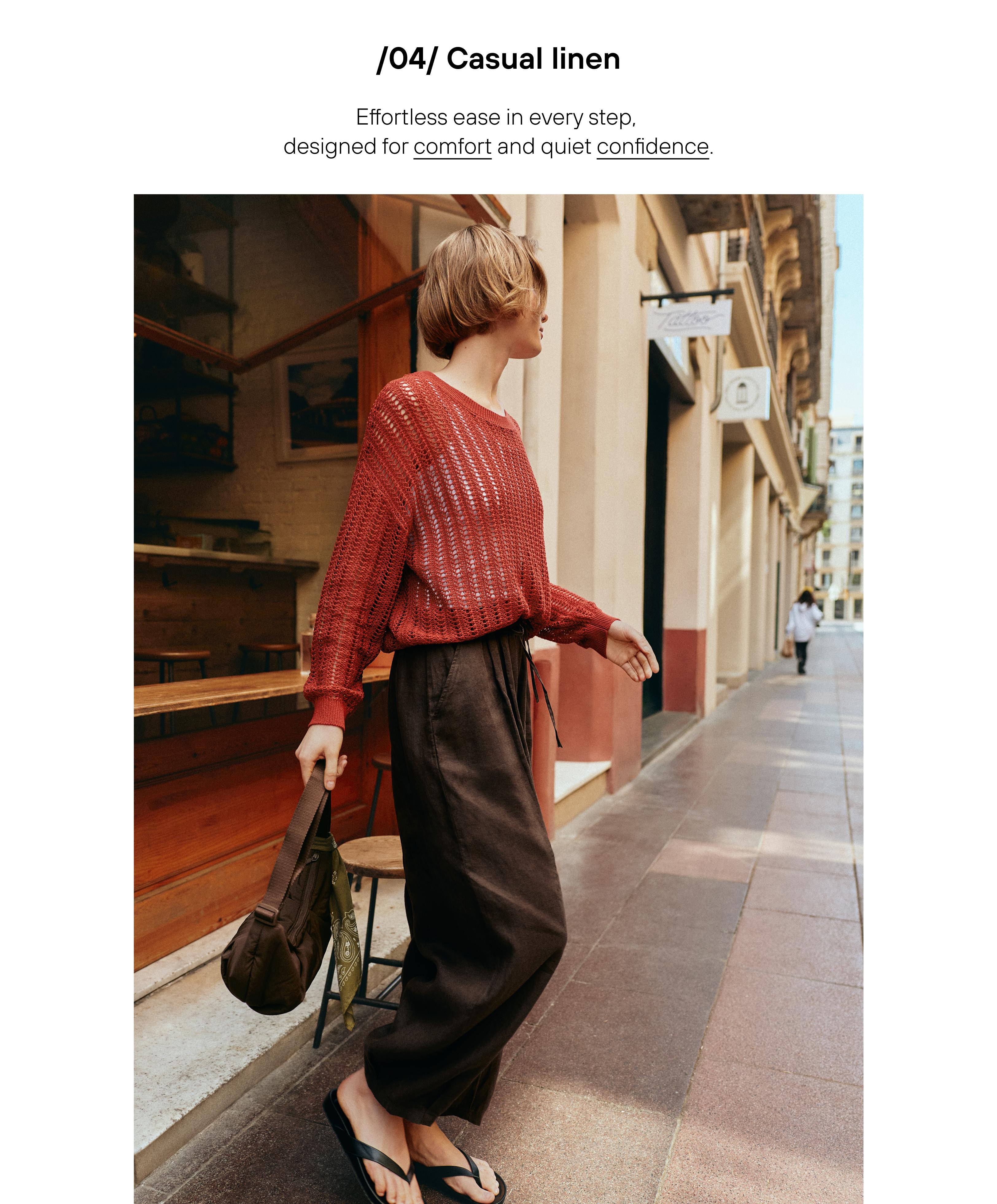 100% linen balloon trousers