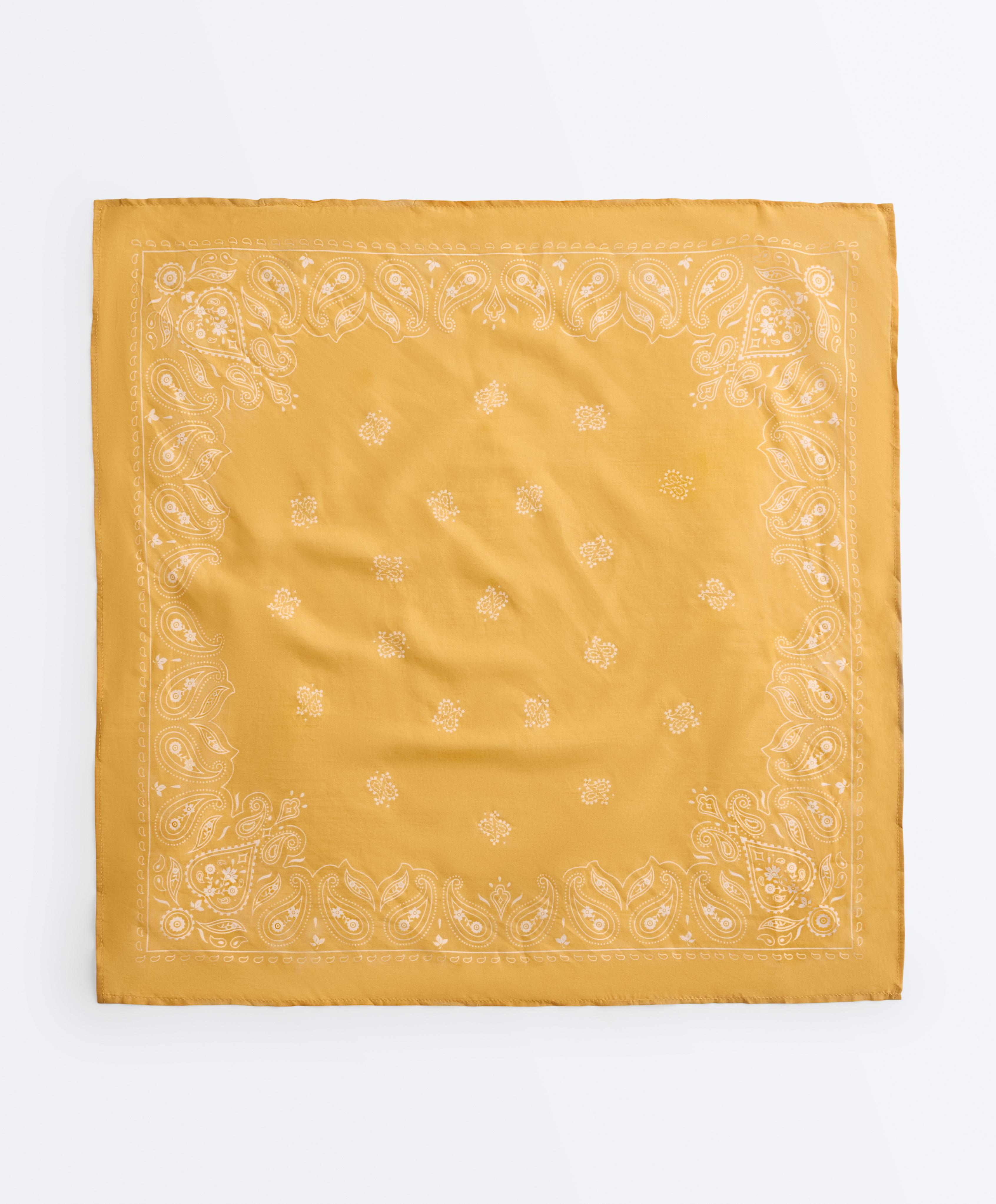 100% cotton print bandana — WASHED YELLOW