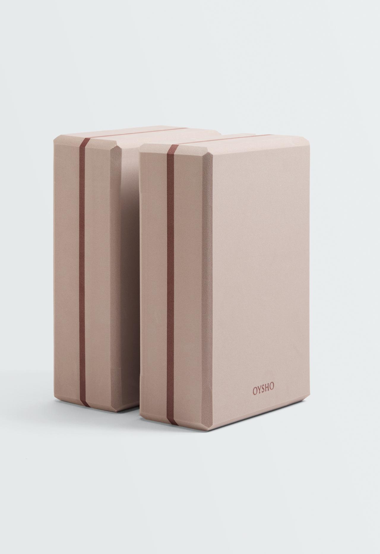 Yoga block pack — BEIGE-PINK