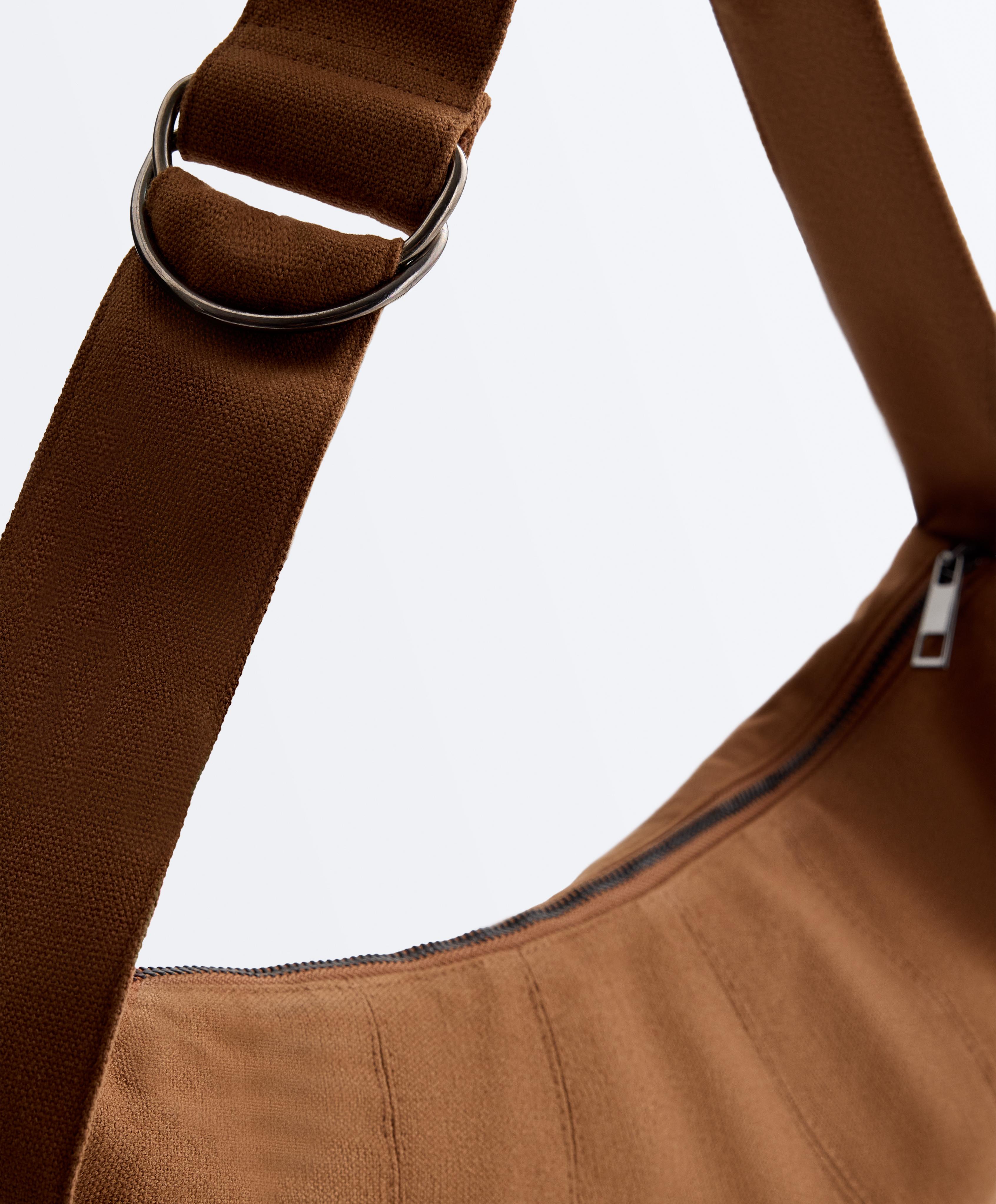 100% cotton crossbody bag — TOFFEE