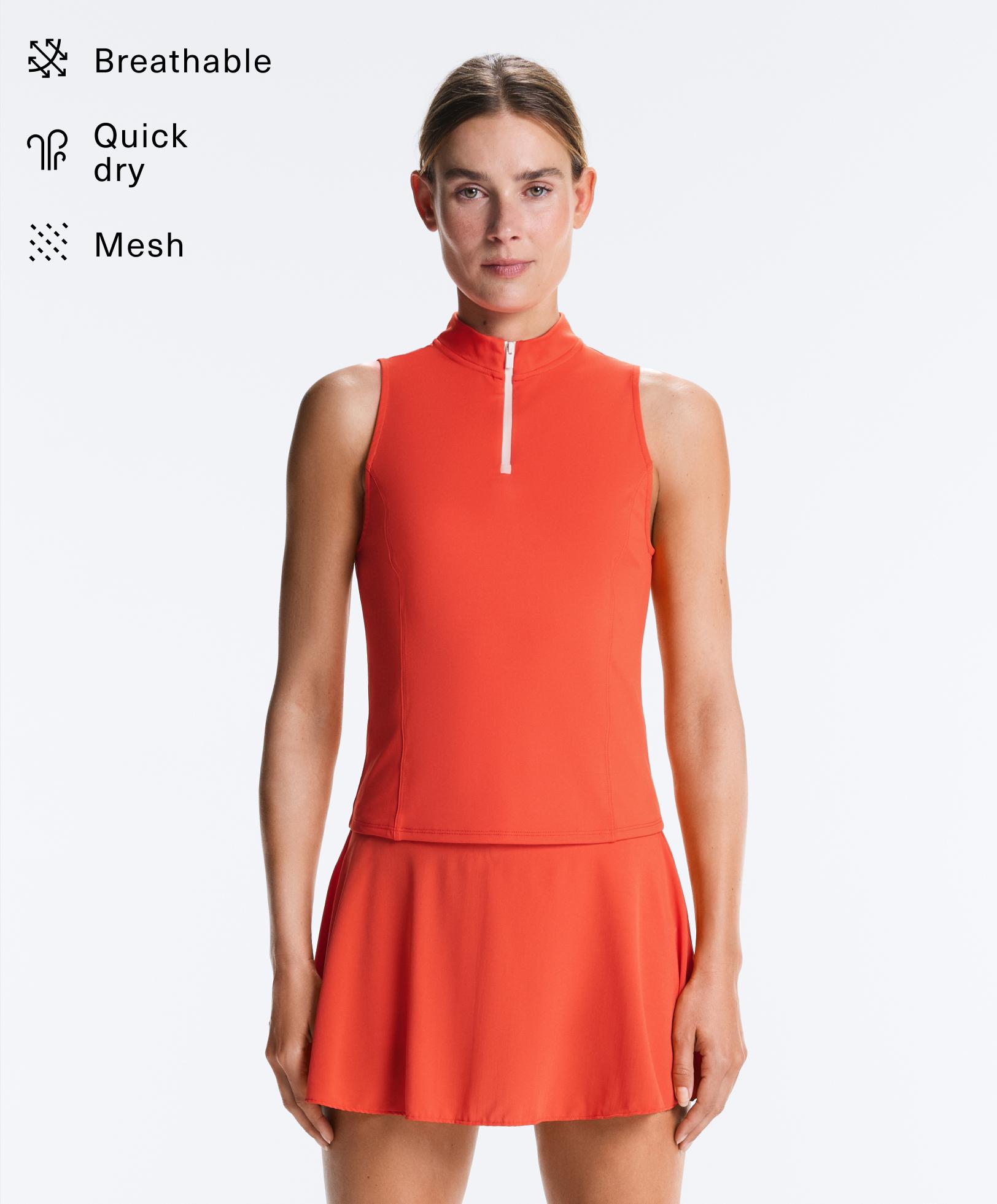 Sleeveless half-zip T-shirt Sleeveless half-zip T-shirt