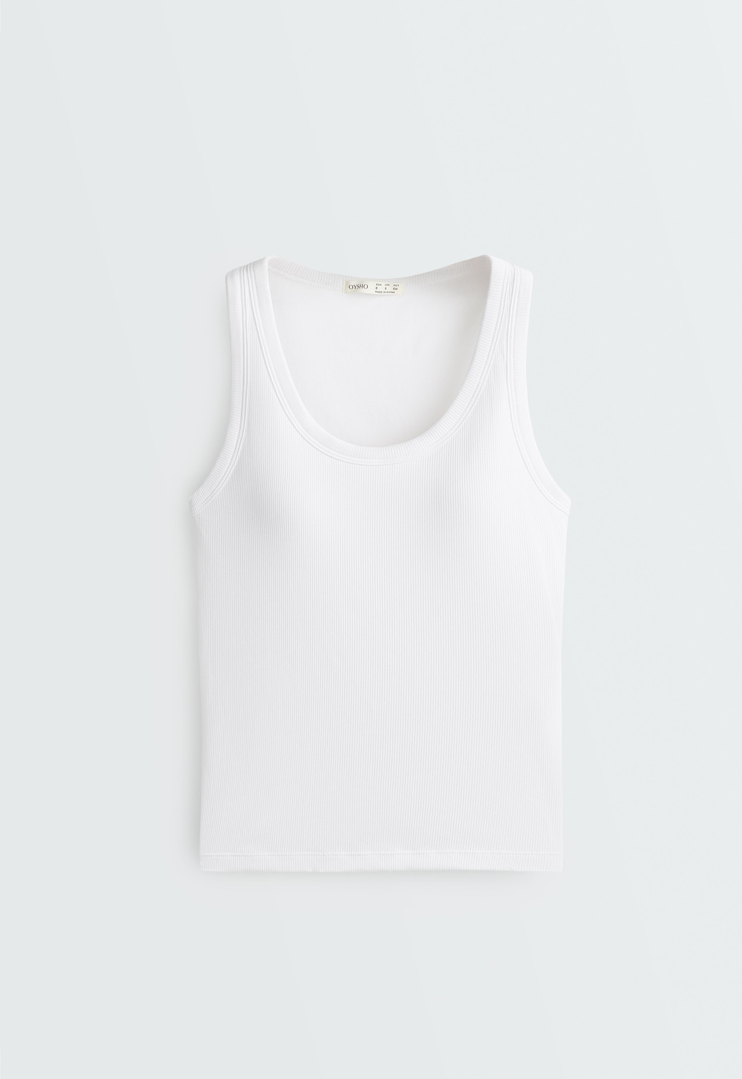 Rib modal blend tank top — WHITE