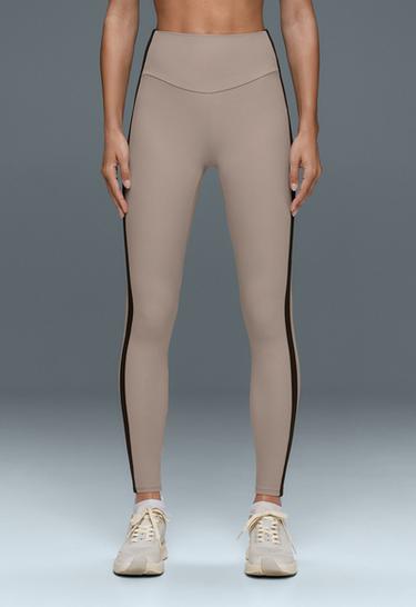 Comfortlux high-rise ankle-length leggings with contrast detail — LIGHT STONE 3