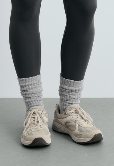 Classic cotton-blend ribbed socks — MID-GREY MELANGE 3