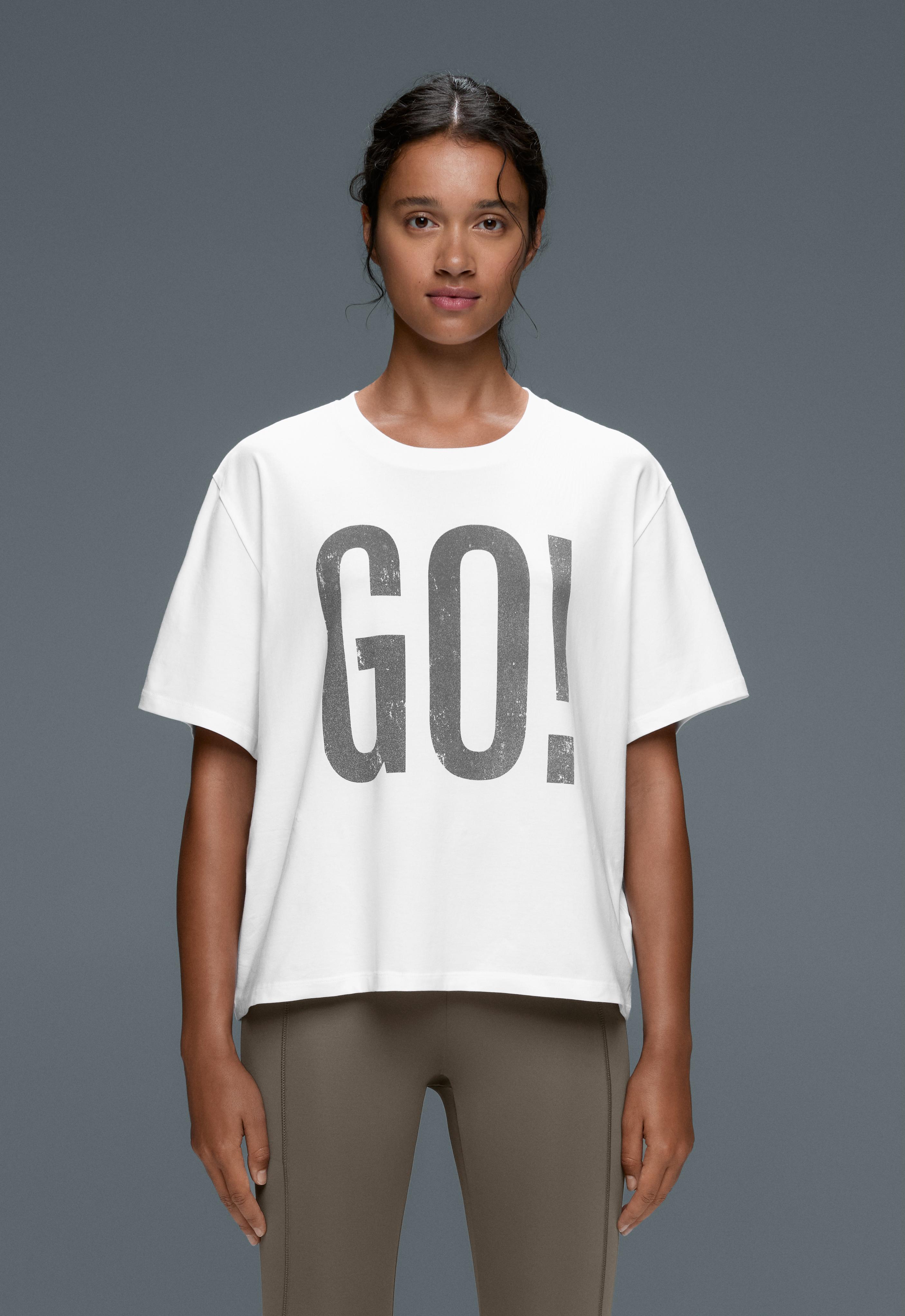 Boxy cotton blend T-shirt with print Boxy cotton blend T-shirt with print