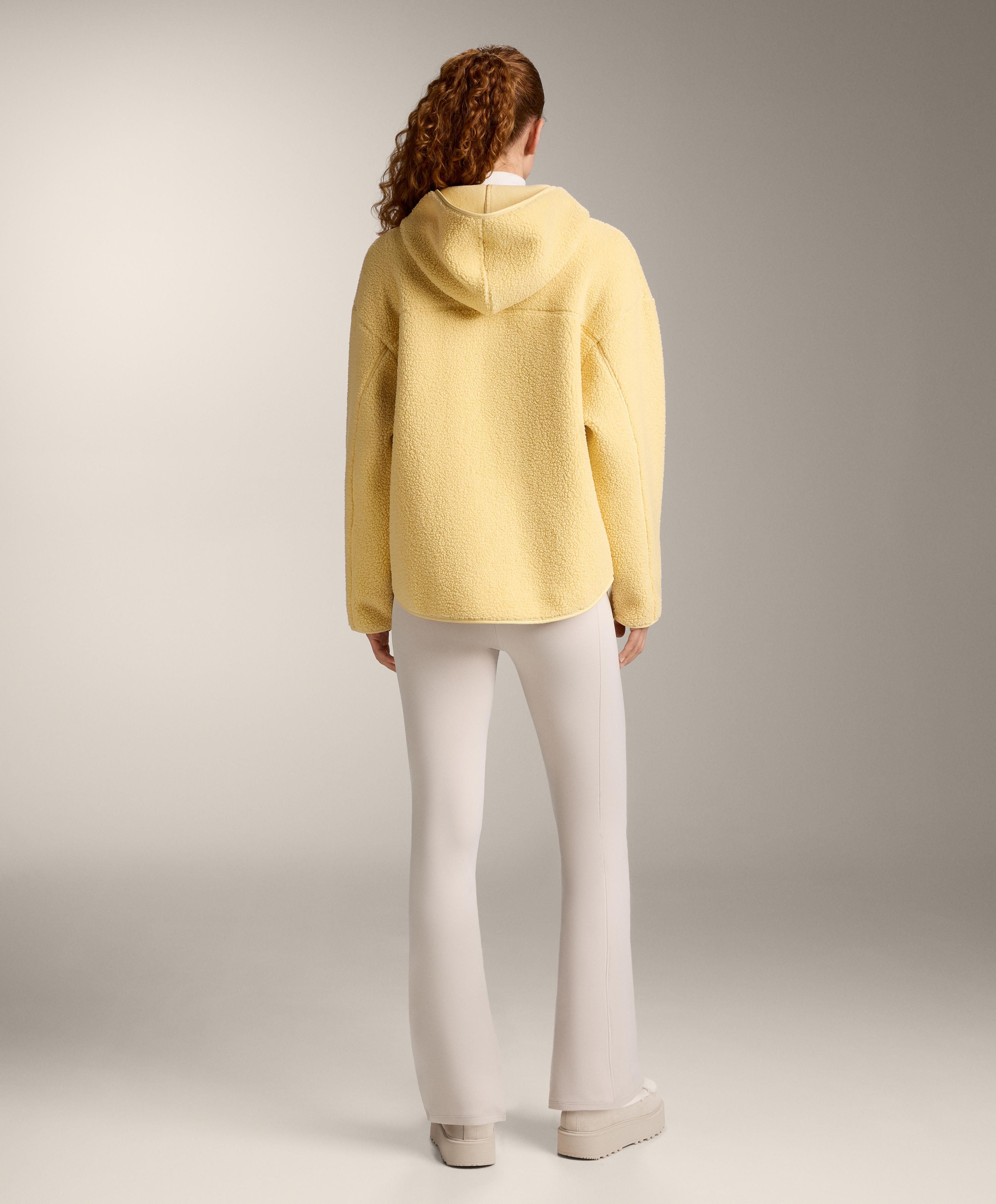 Faux-shearling jacket with hood — YELLOW