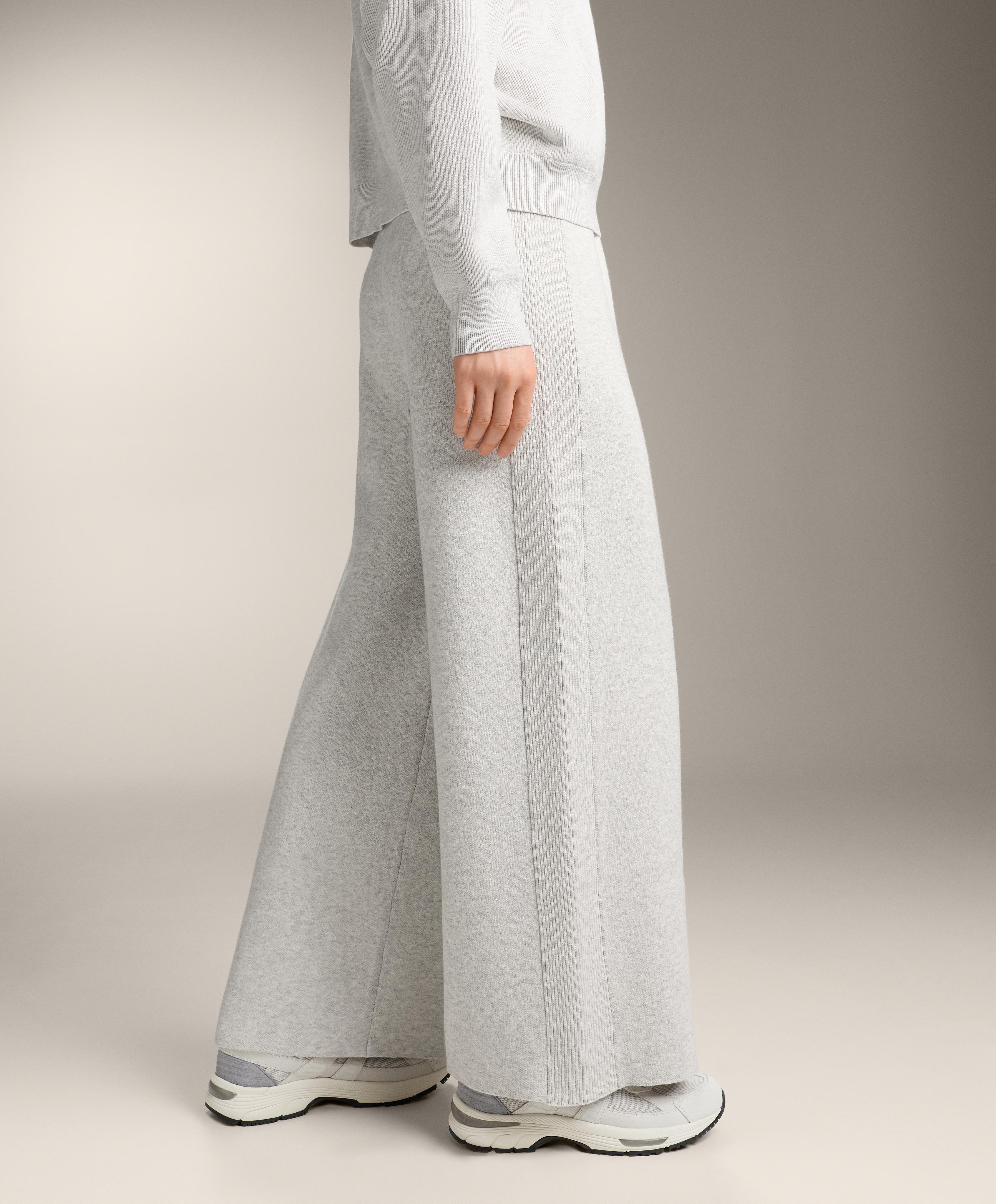 Straight-leg knit trousers with side rib | OYSHO United States