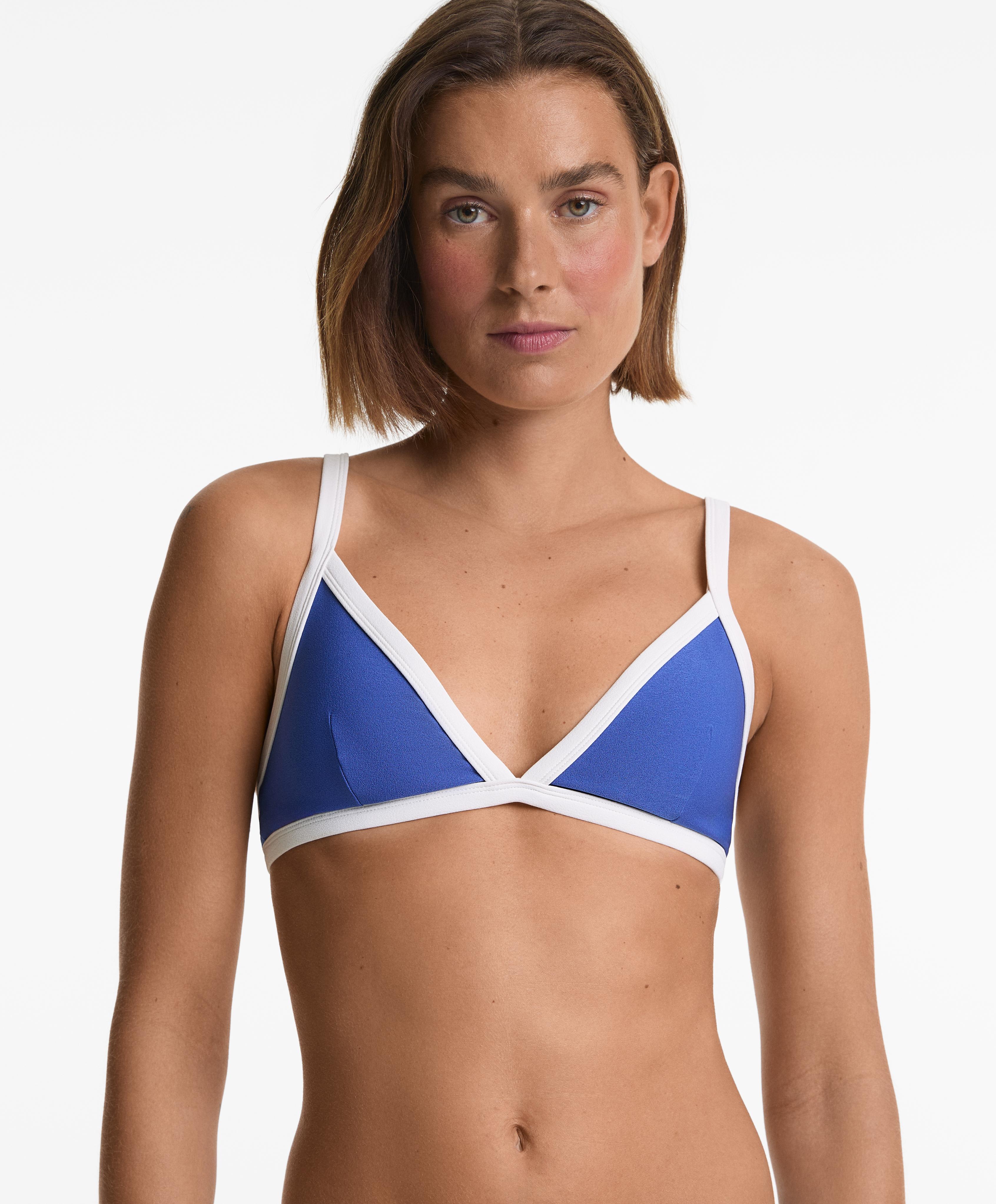 Haut de bikini triangle bordures contrastées Haut de bikini triangle bordures contrastées