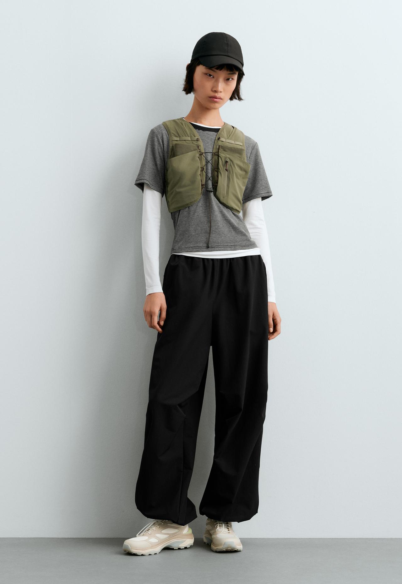 Regular Fit striped short-sleeve T-shirt — BLACK
