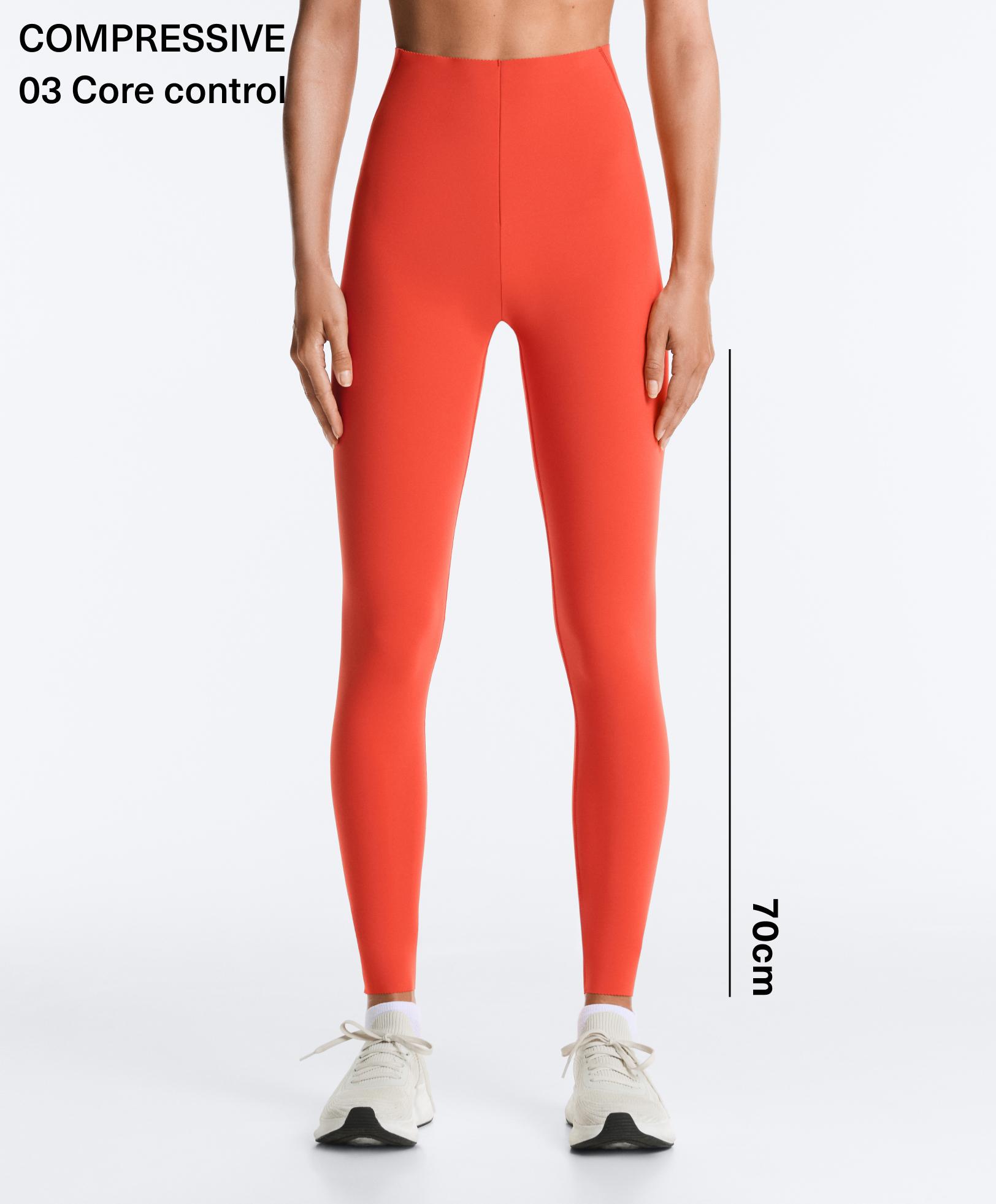 High-rise Compressive core-control ankle-length leggings