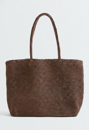 Woven paper shopper — BROWN 1