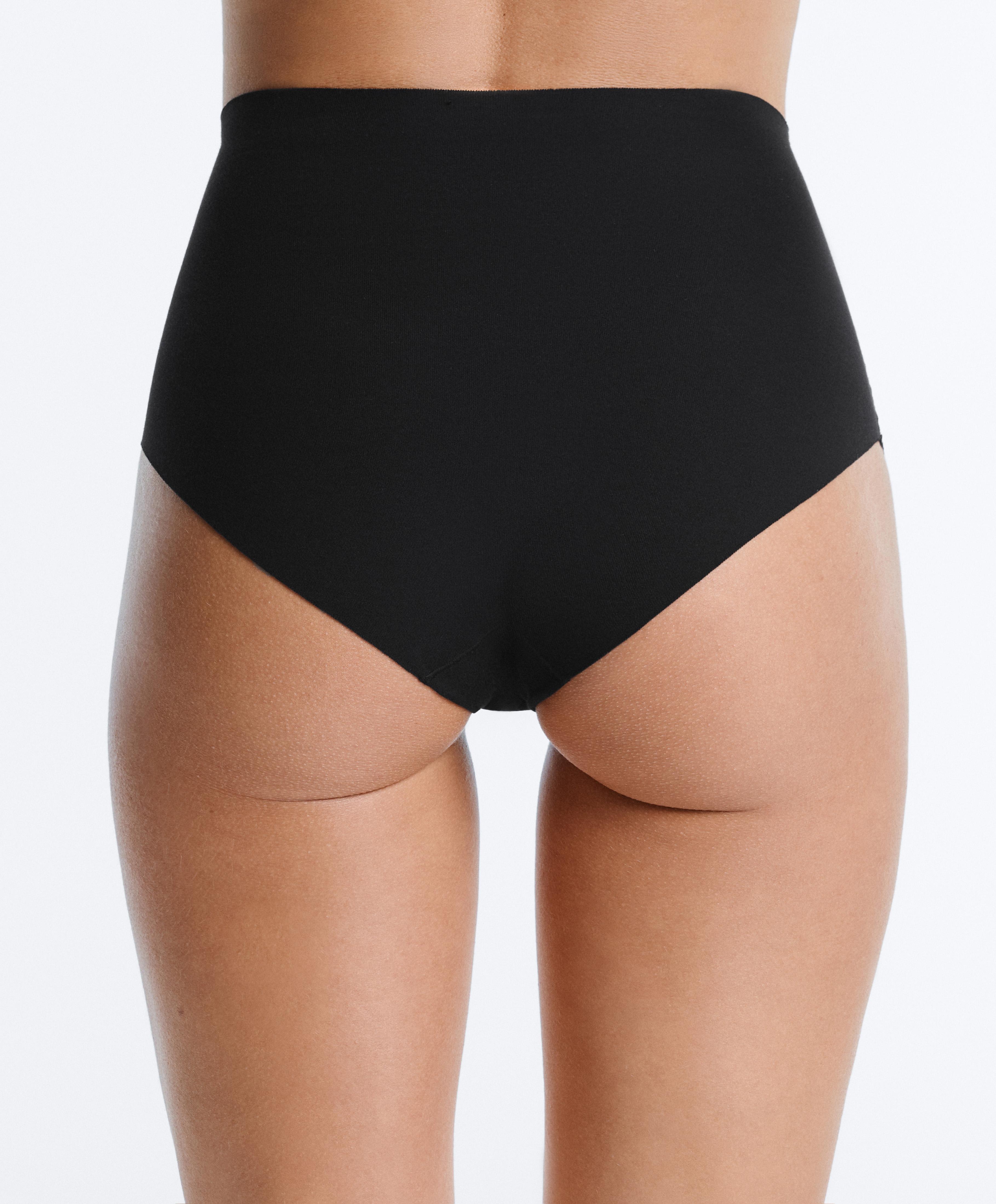 2 invisible cotton blend mid-rise classic briefs — BEIGE