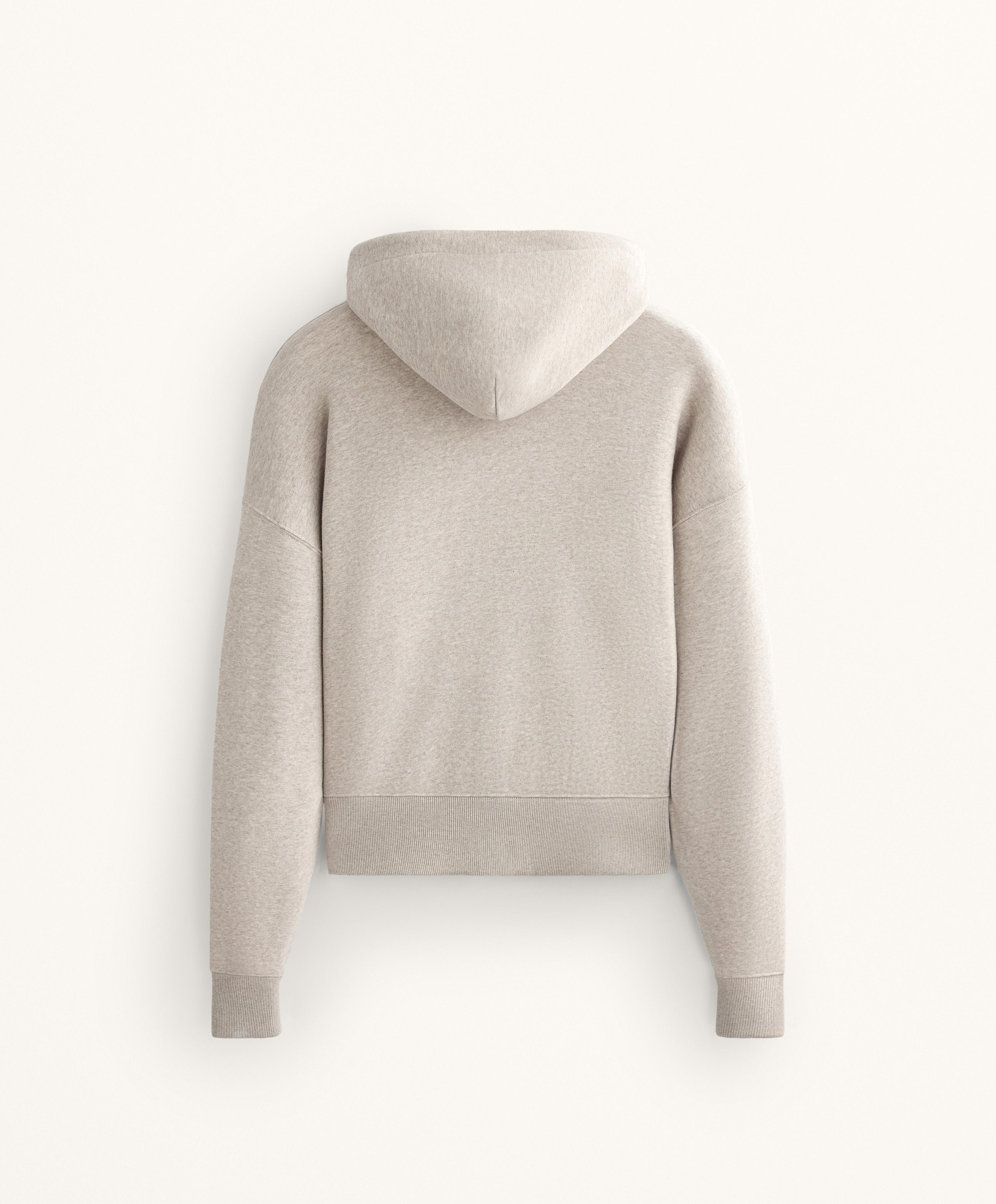 Wide sleeve hooded jacket with cotton — BEIGE