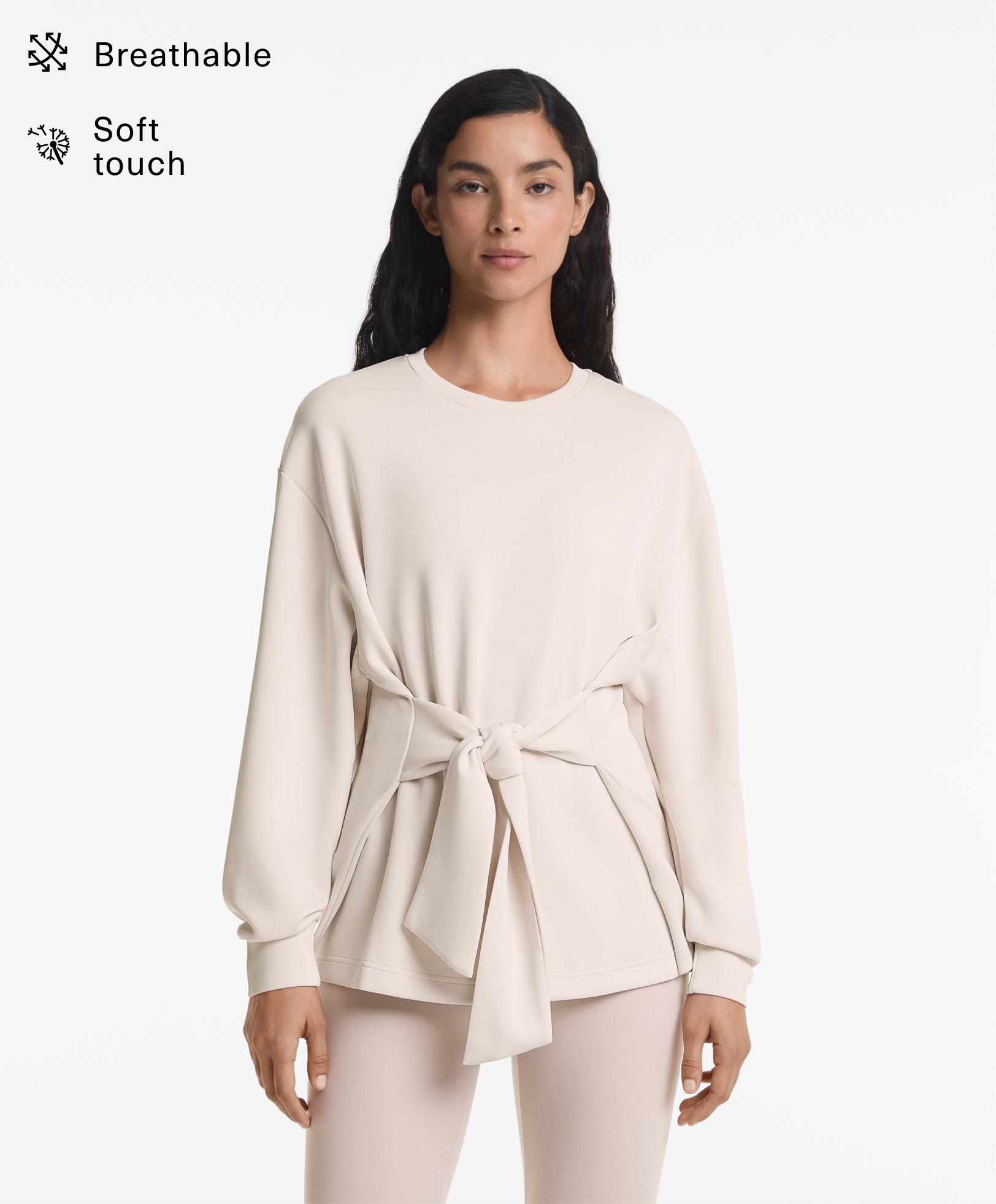 Felpa soft touch con modal con allacciatura