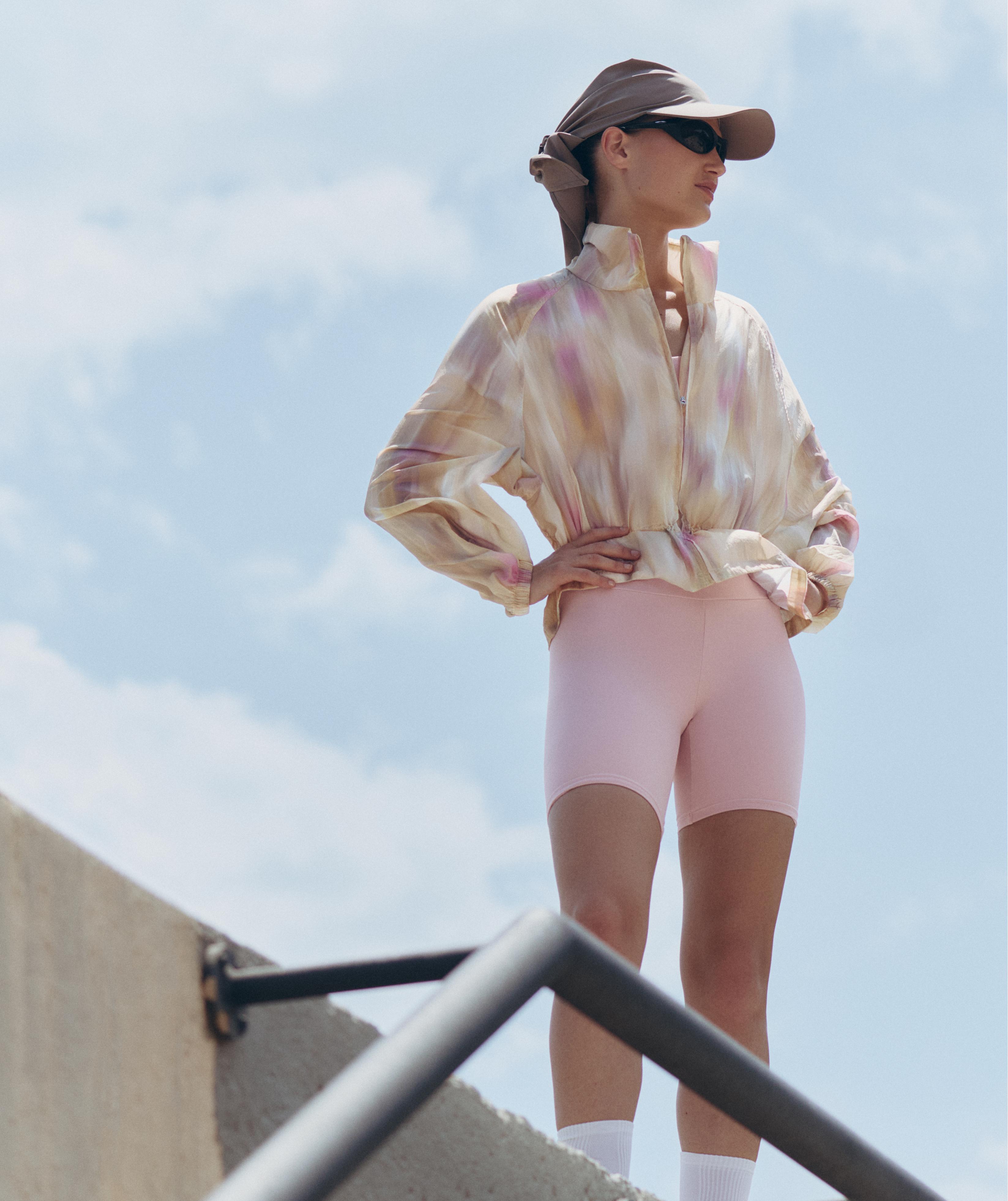 Comfortlux high-rise 20cm biker leggings — PALE PINK