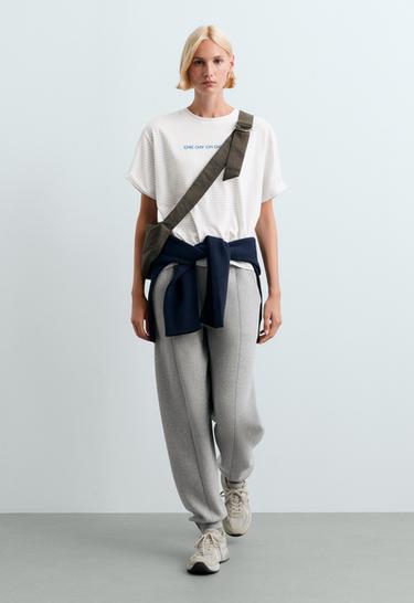 Boxy slogan T-shirt — WHITE  1