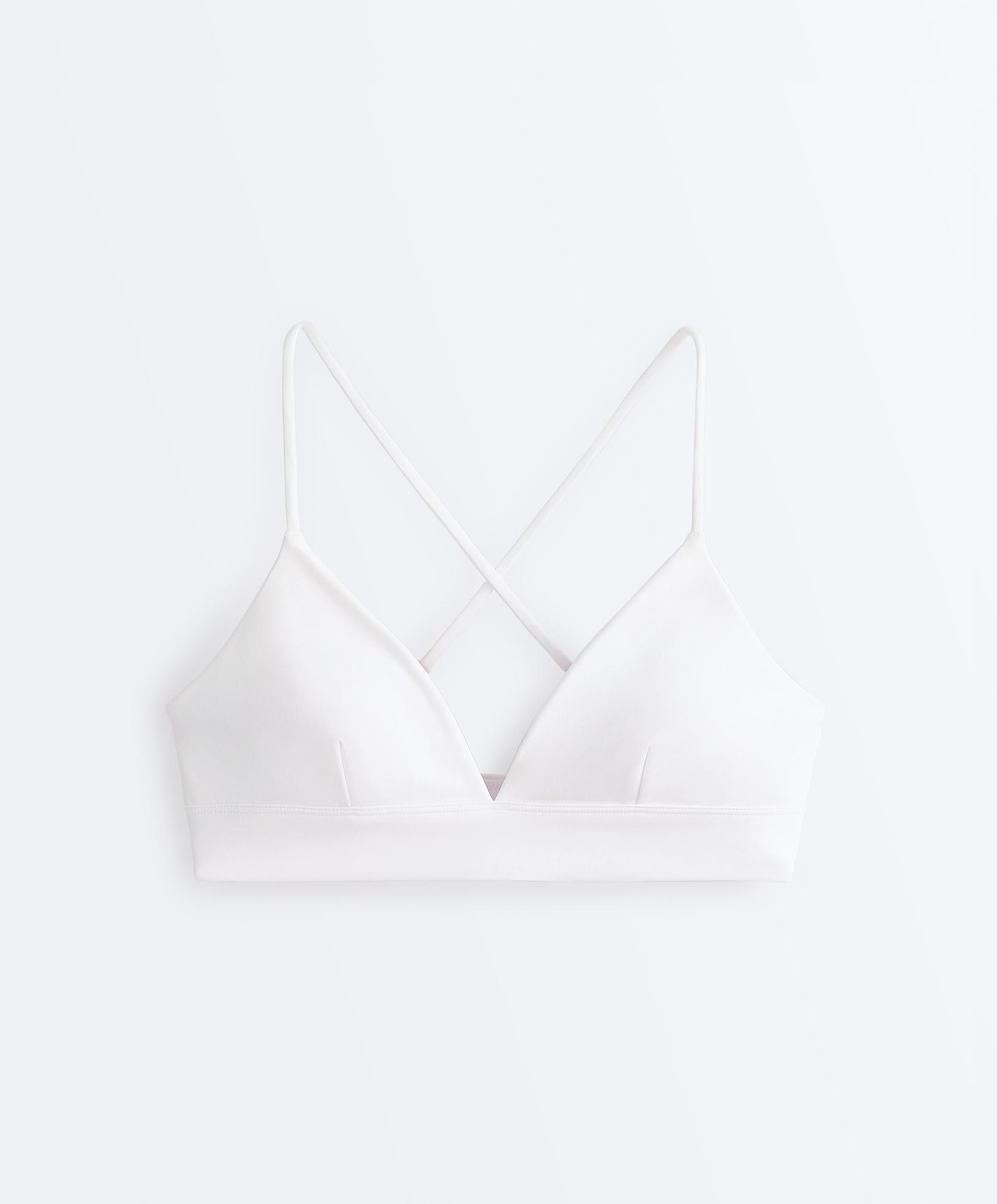 Comfortlux low-support triangle sports bra — WHITE 