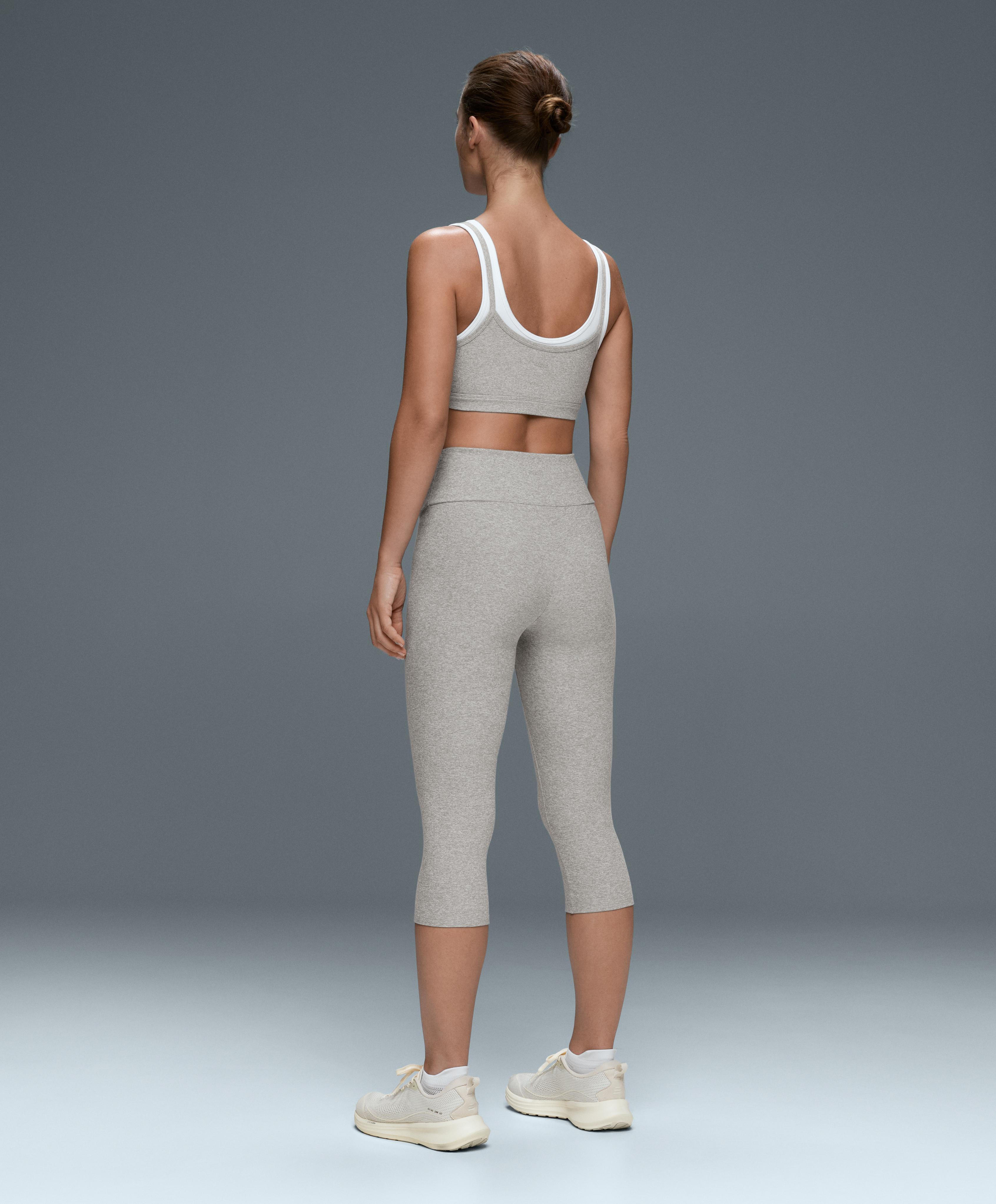 Comfortlux 40cm high-rise marl knee-length leggings — GREY MELANGE