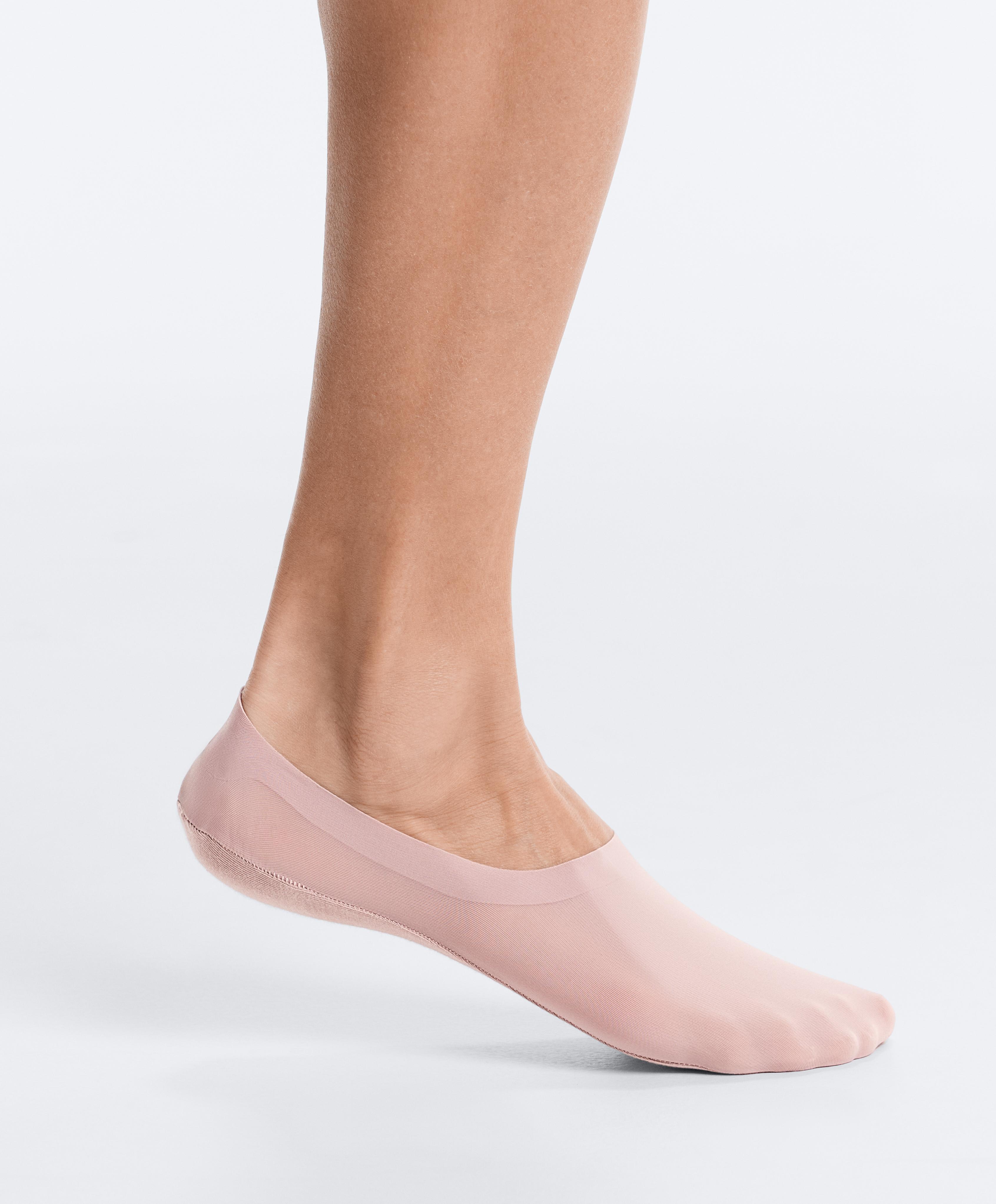 2 pairs of microfibre medium cut invisible socks