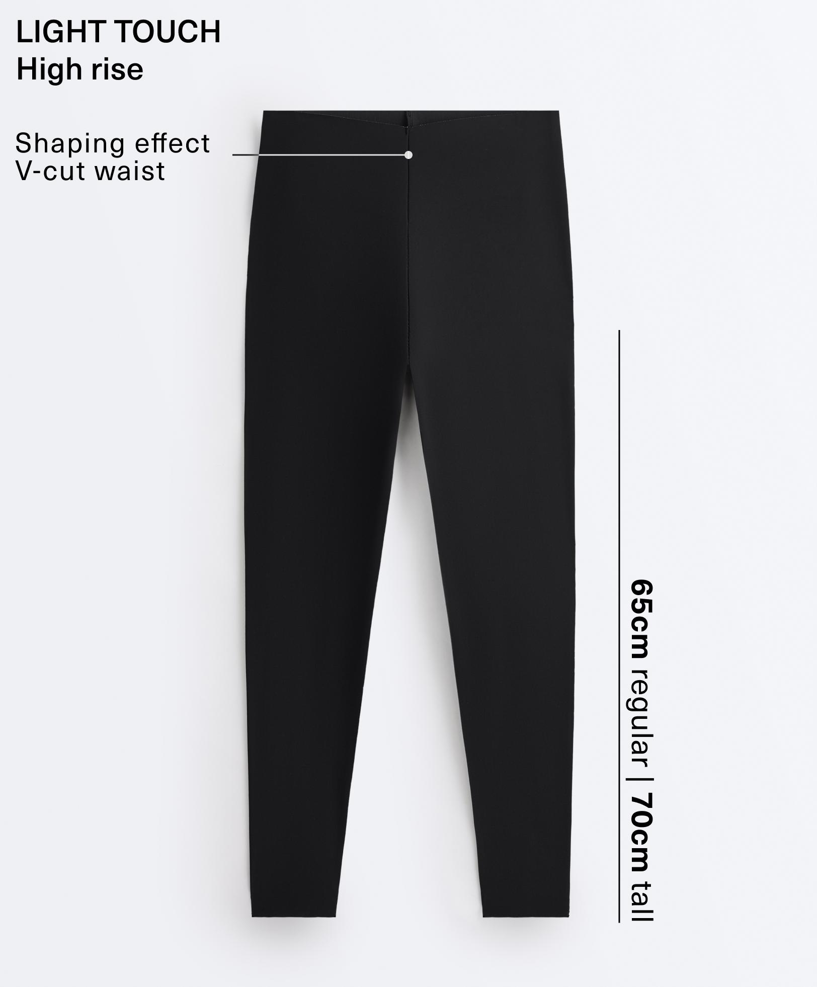 High rise ankle-length Light Touch V-cut leggings 65 cm