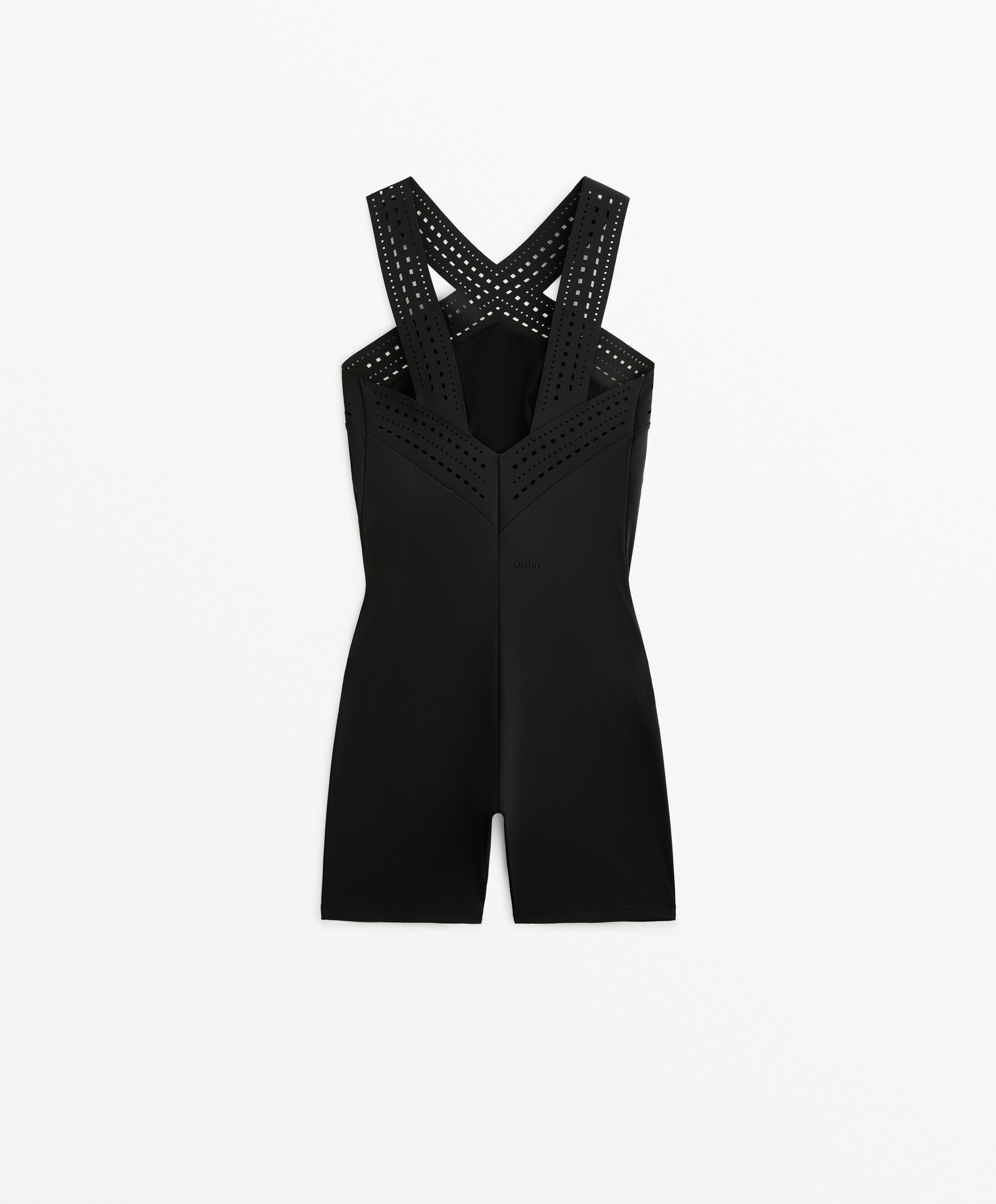 Compressive cutwork short jumpsuit