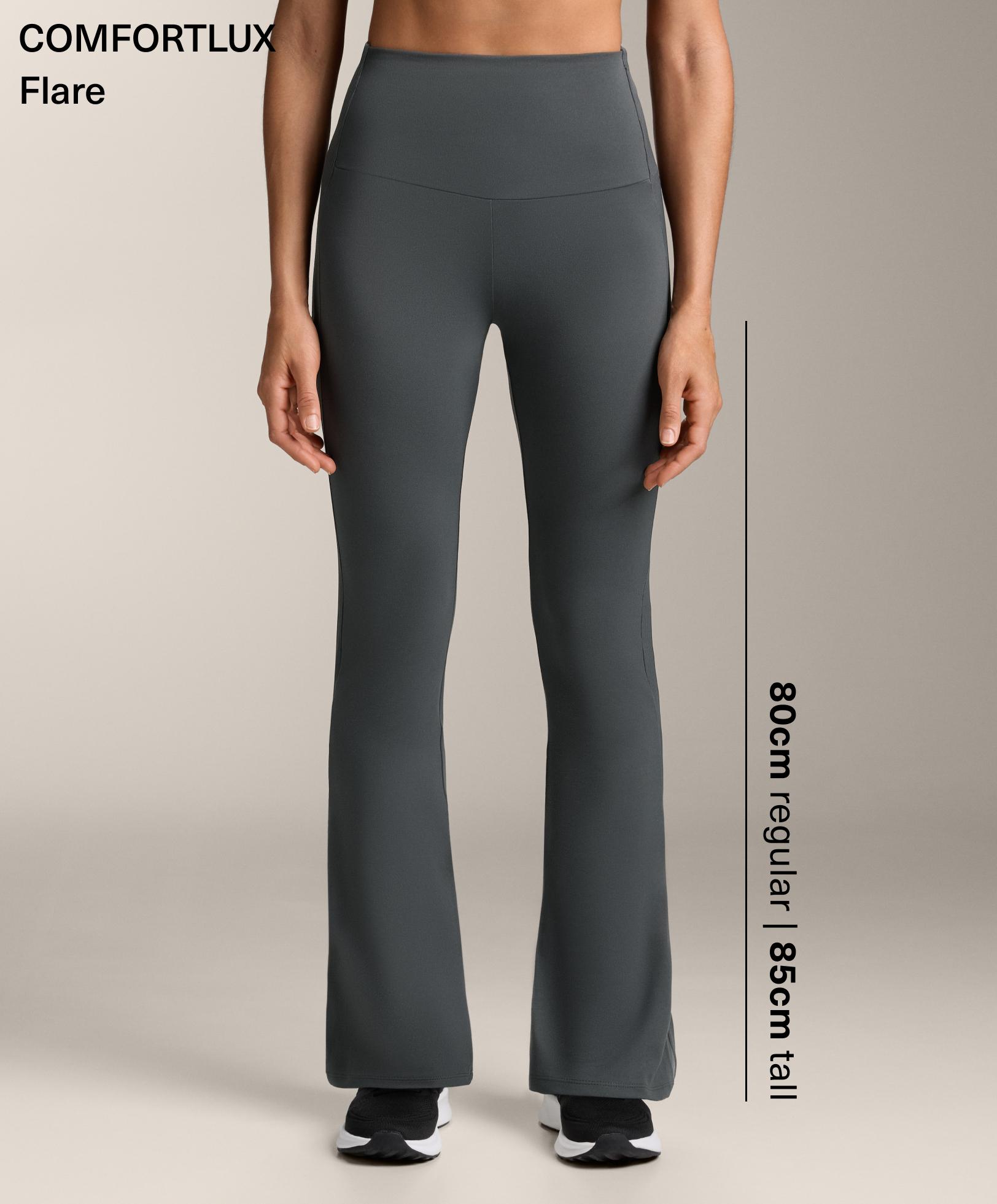 High-rise Comfortlux rib flare trousers