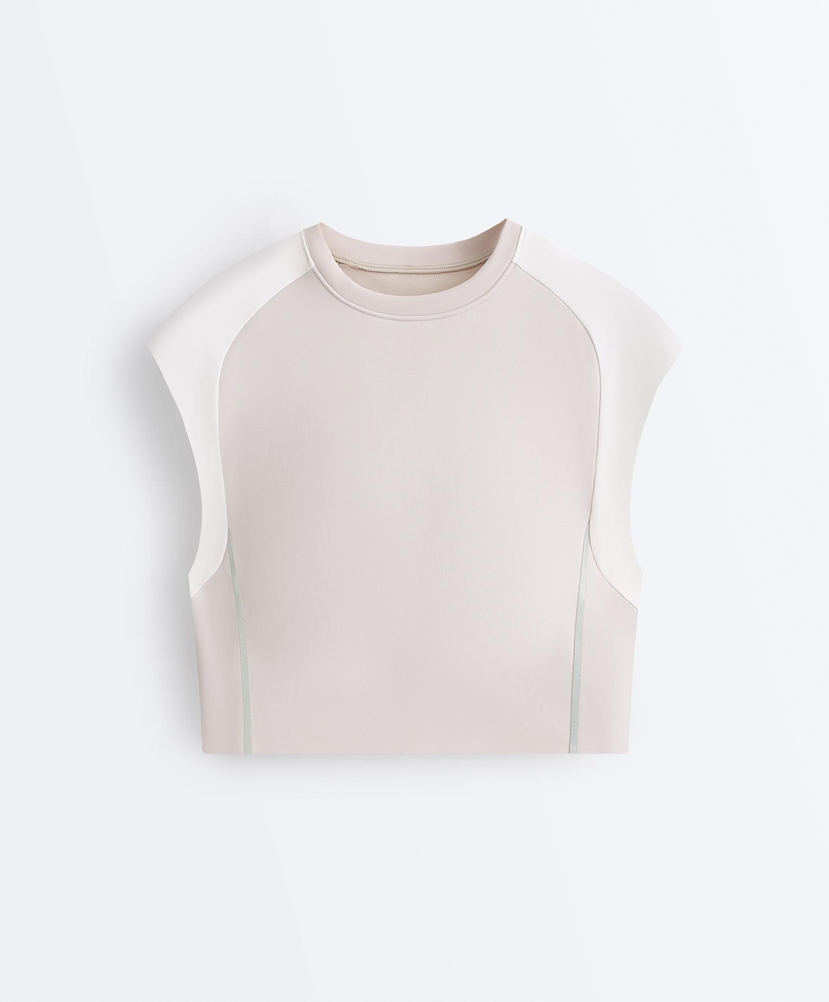 Reflective Compressive tank top — TAUPE