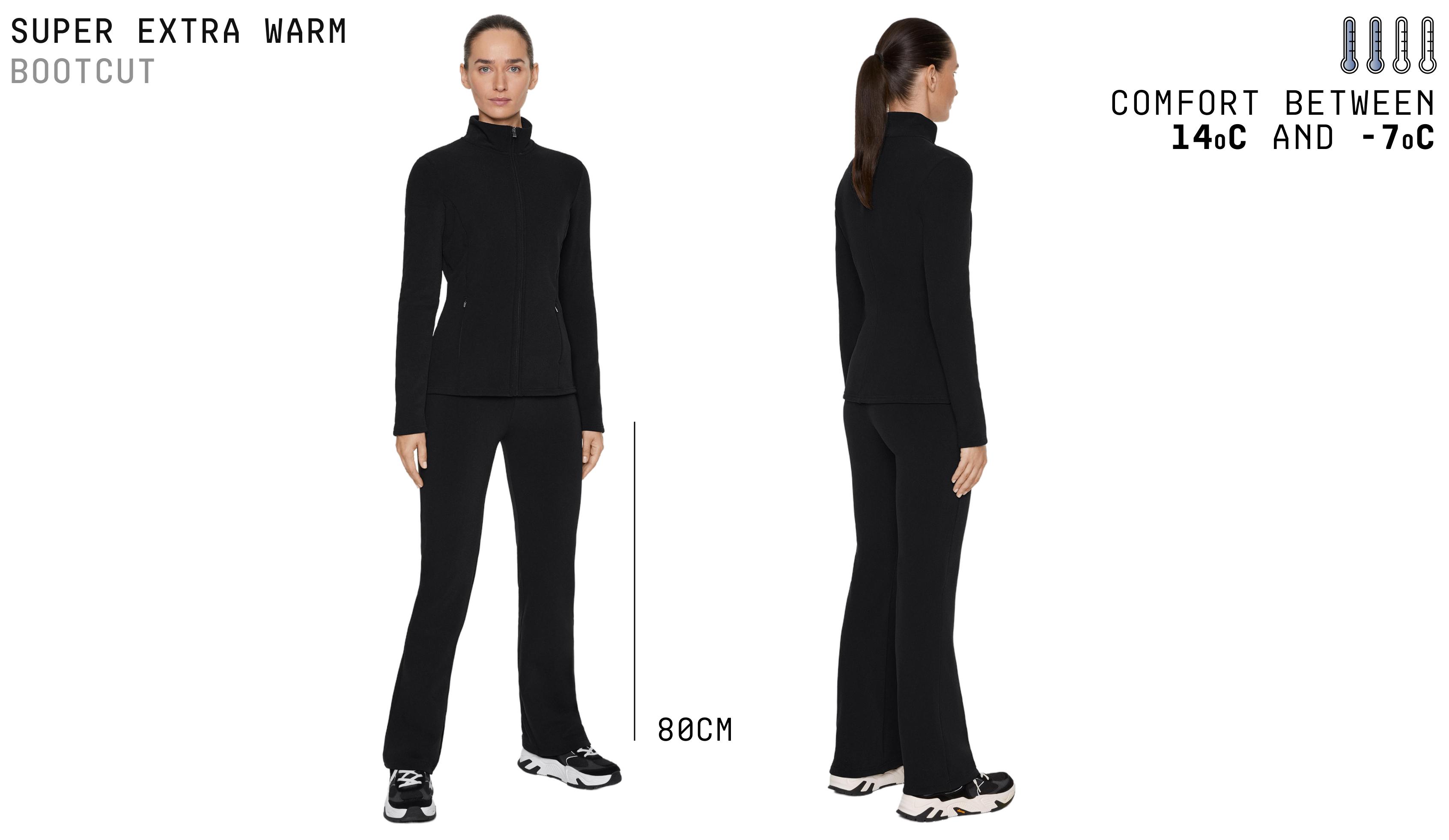 Bootcut seamless high rise super extra Warm trousers — BLACK