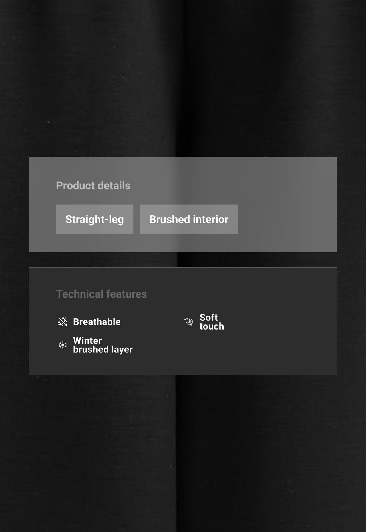Straight-leg trousers with modal, brushed finish and piping — BLACK
