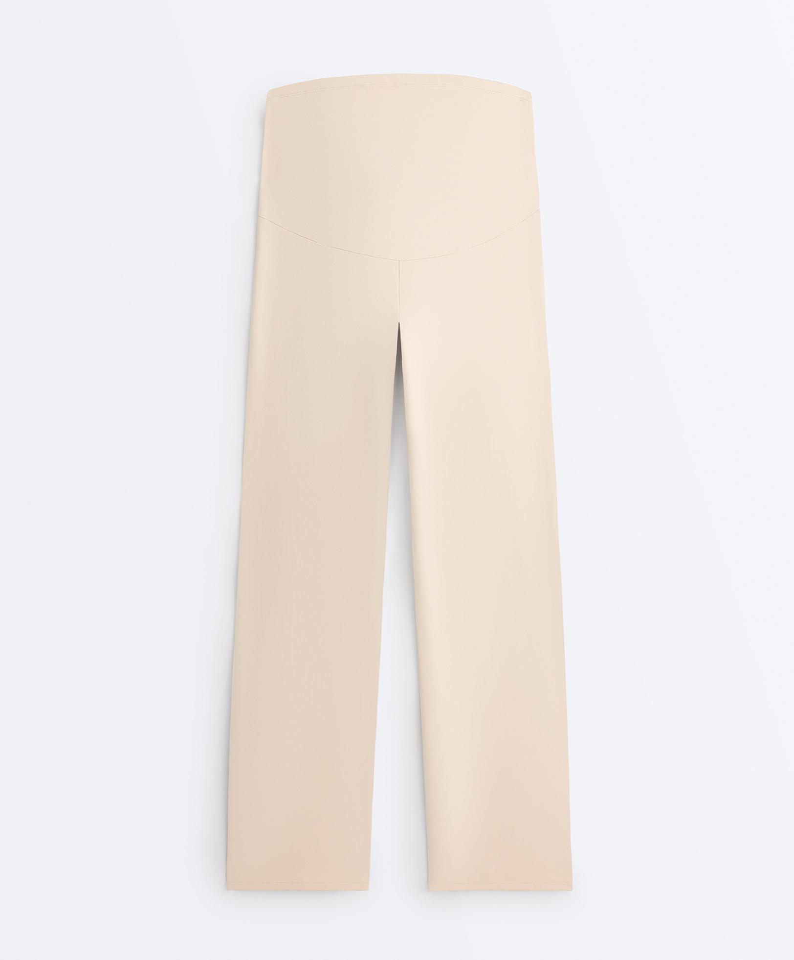 Comfortlux maternity straight-leg trousers — SAND