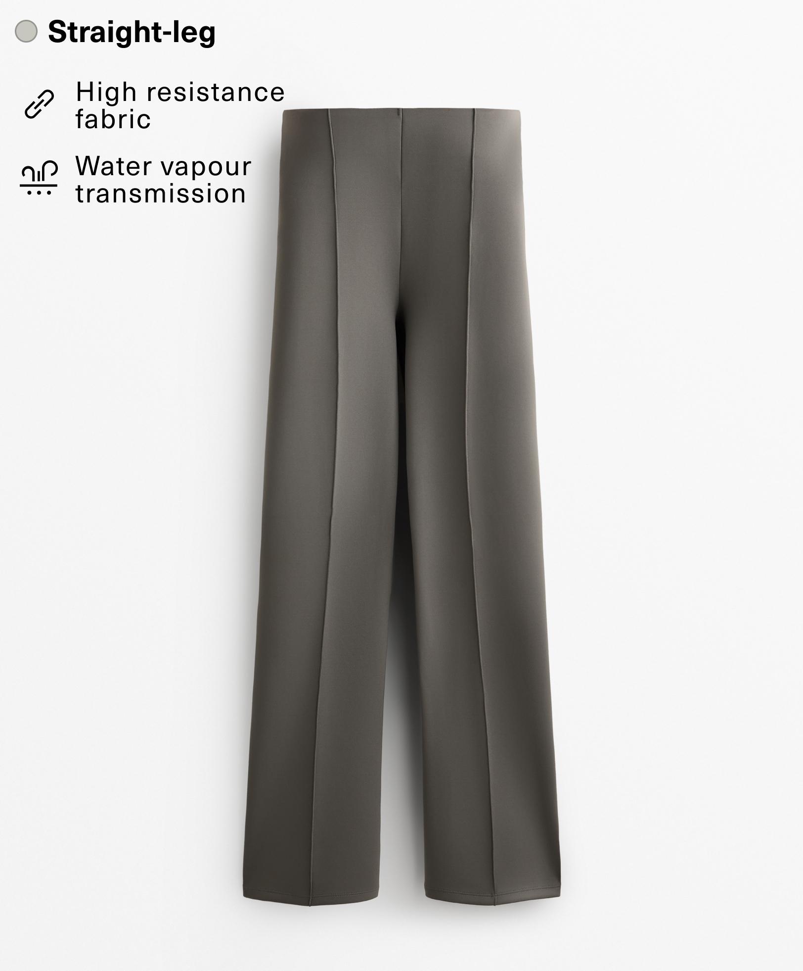 Neoprene-effect straight-leg trousers Neoprene-effect straight-leg trousers