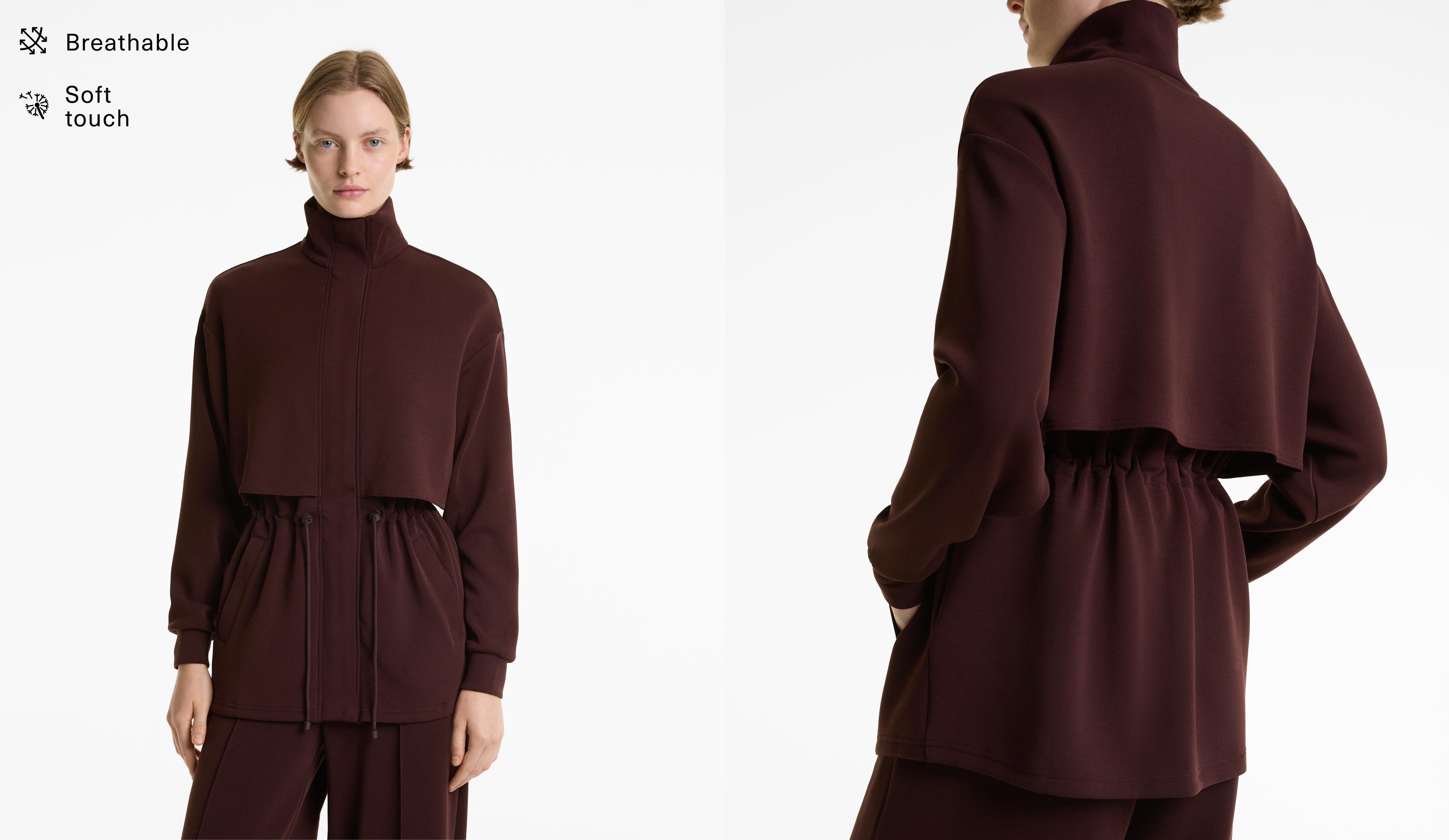 Long jacket with soft-touch modal and pockets