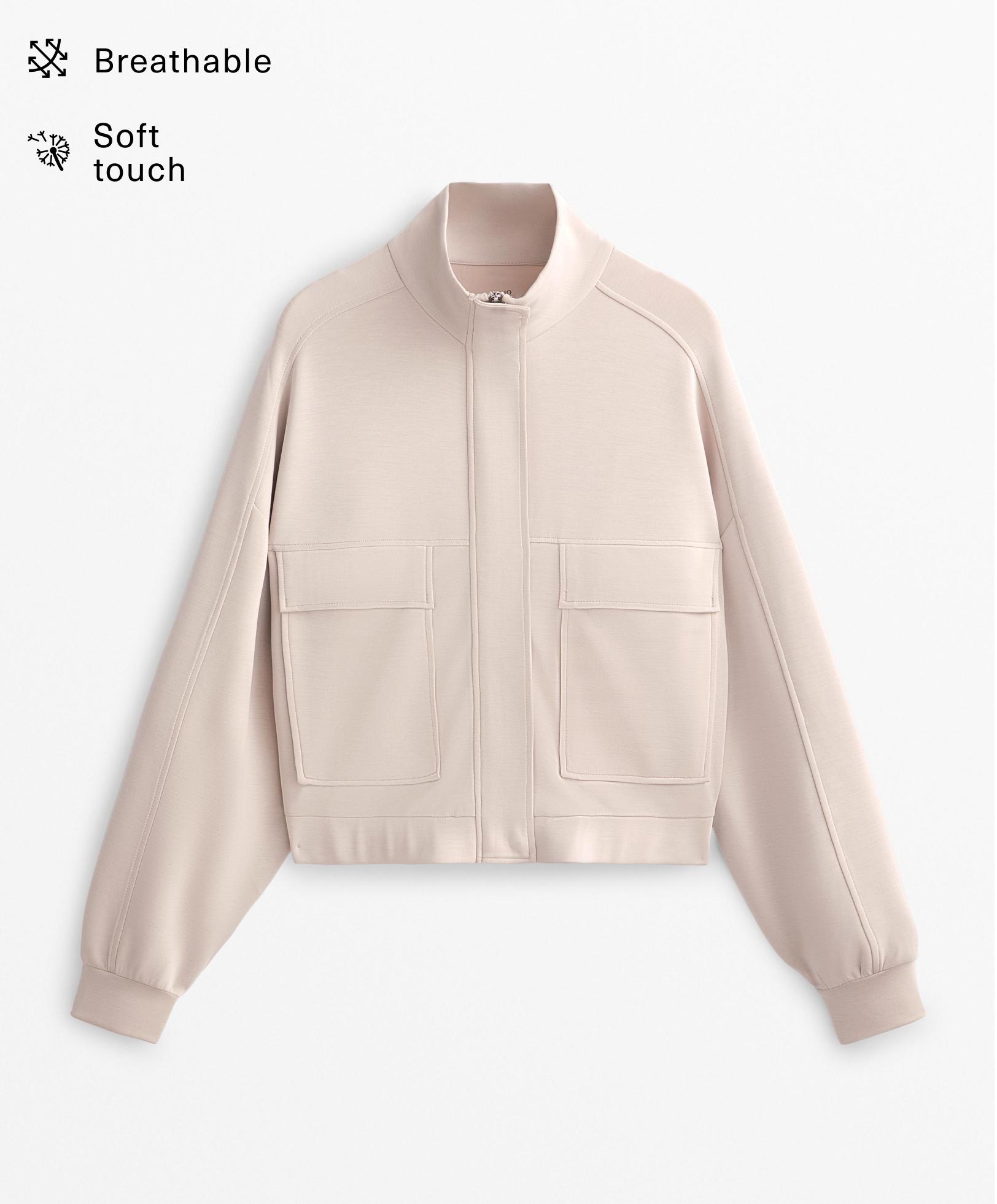 Soft-touch jacket with modal and pockets