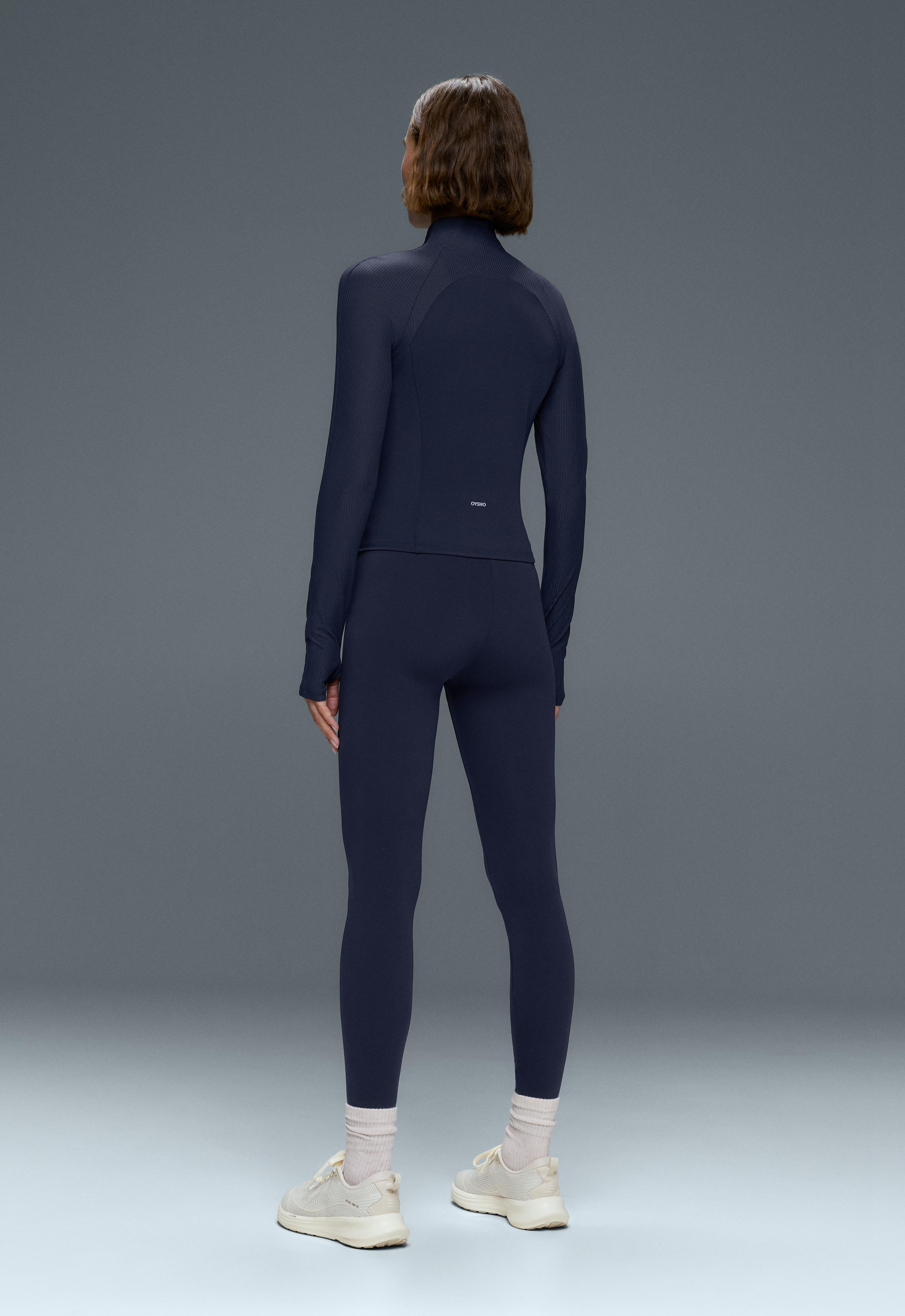 Light warm rib technical jacket — NAVY BLUE