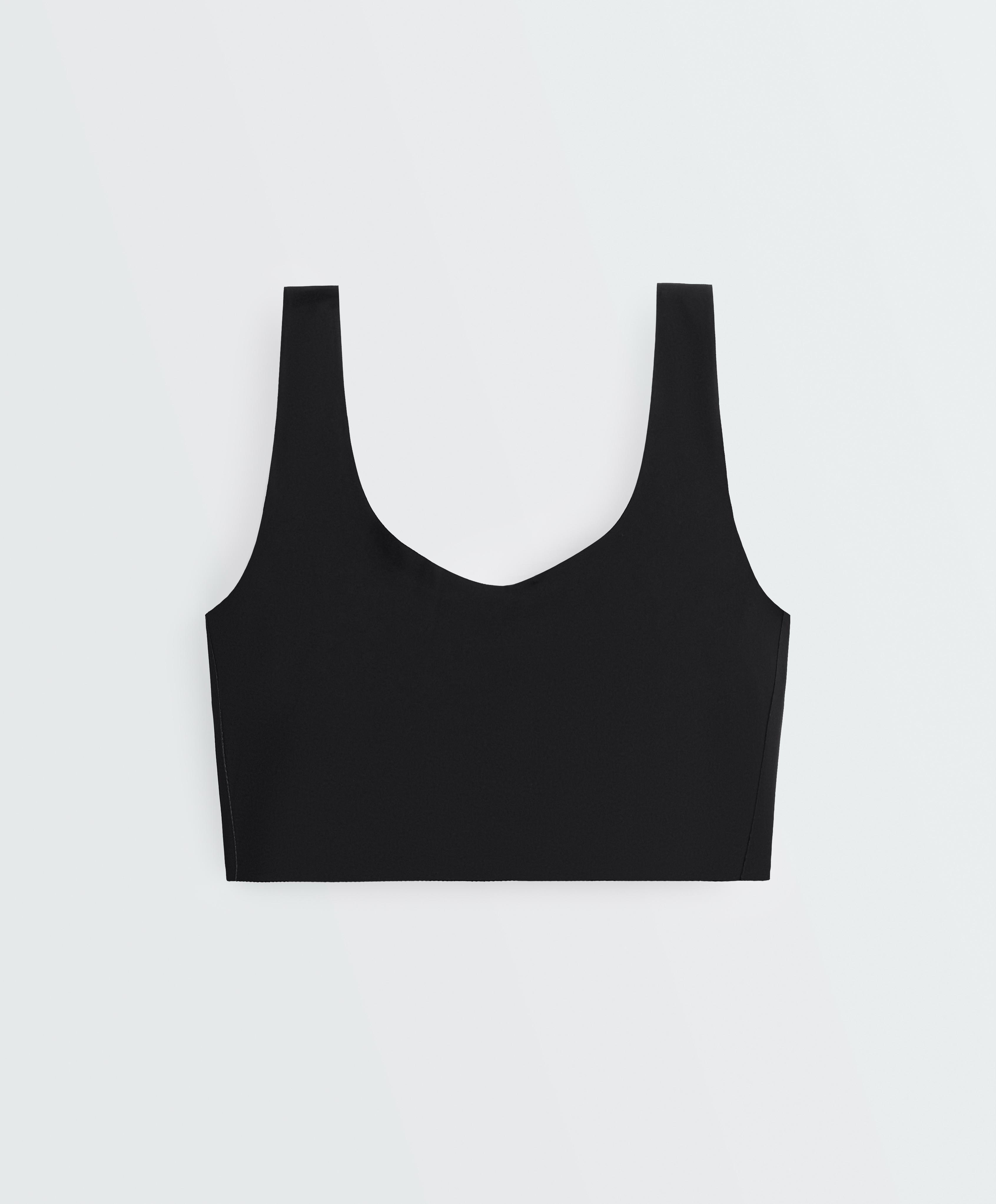 Perfect-adapt medium-support sports bra with cups — BLACK