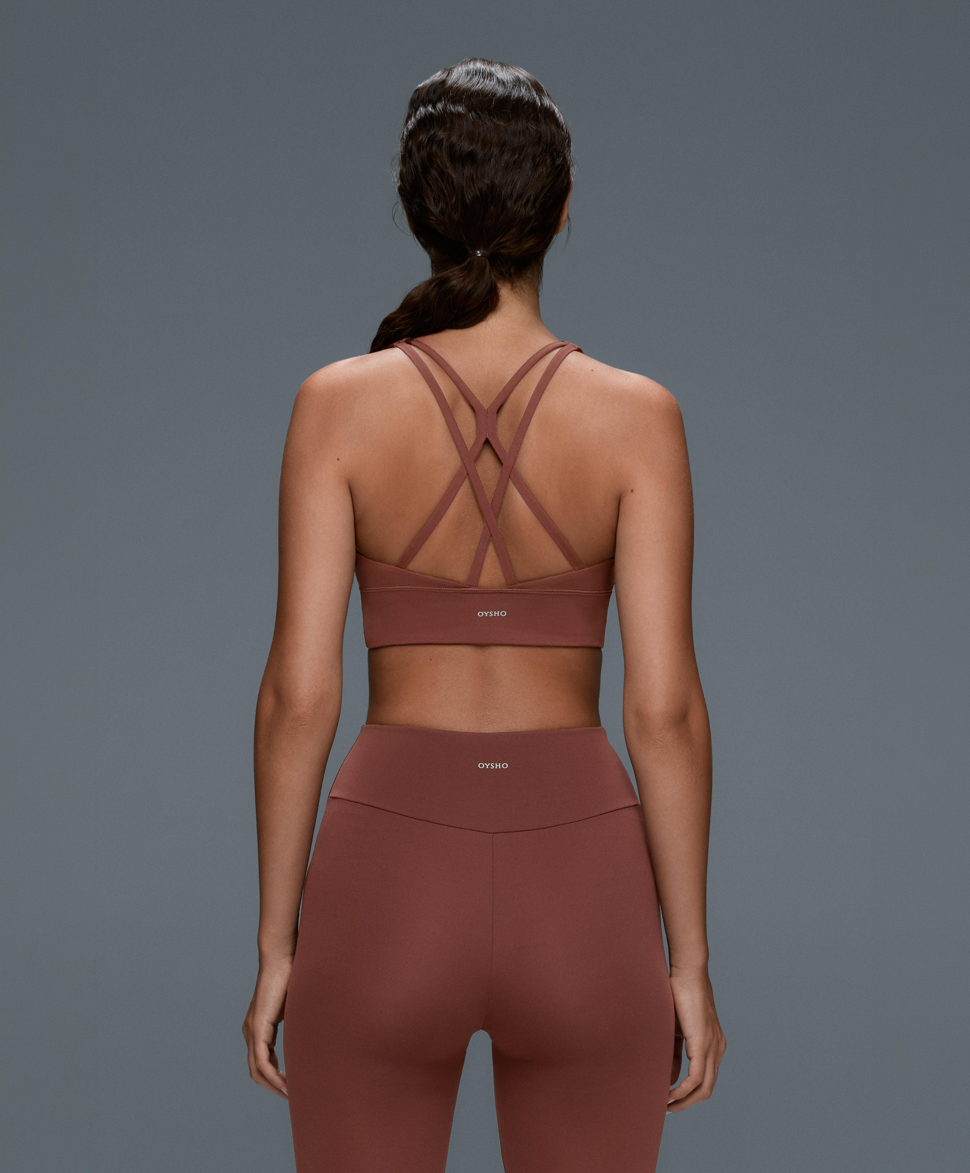 Medium-support Comfortlux sports bra with cups — TERRACOTTA